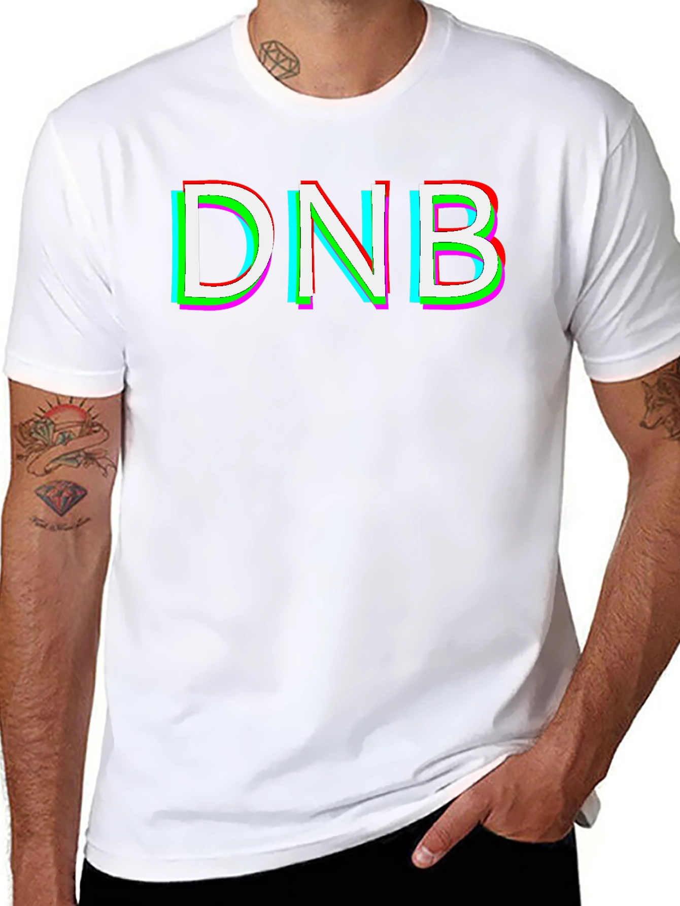 DNB Glitch Graphic T-Shirt - Black