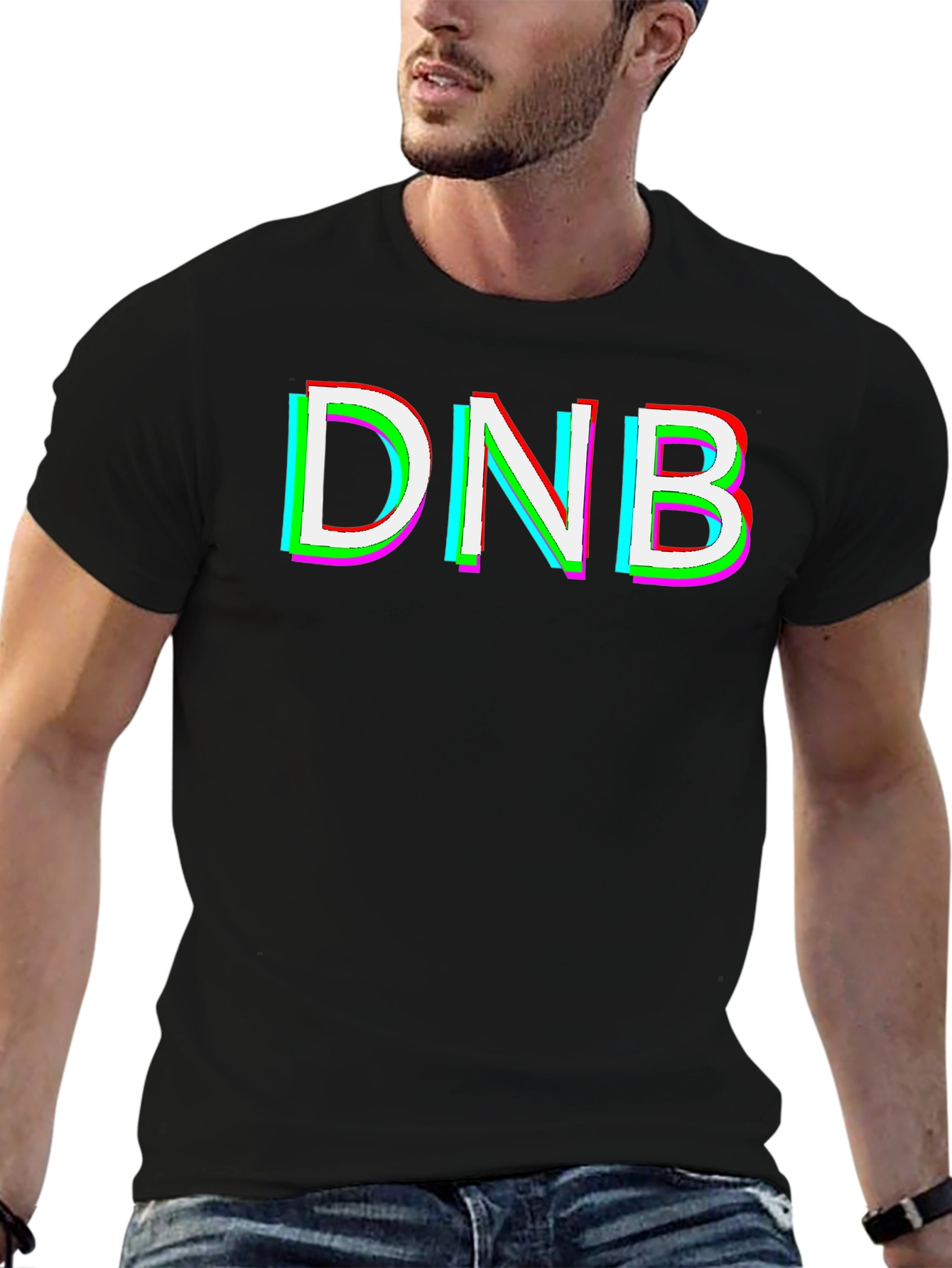 DNB Glitch Graphic T-Shirt - Black