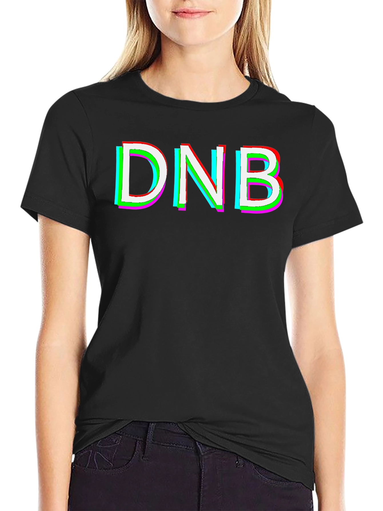 DNB Glitch Graphic T-Shirt - Black