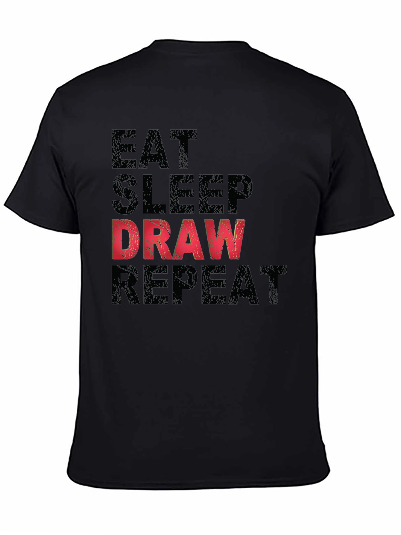 Eat Sleep Draw Repeat Graphic Tee - Black