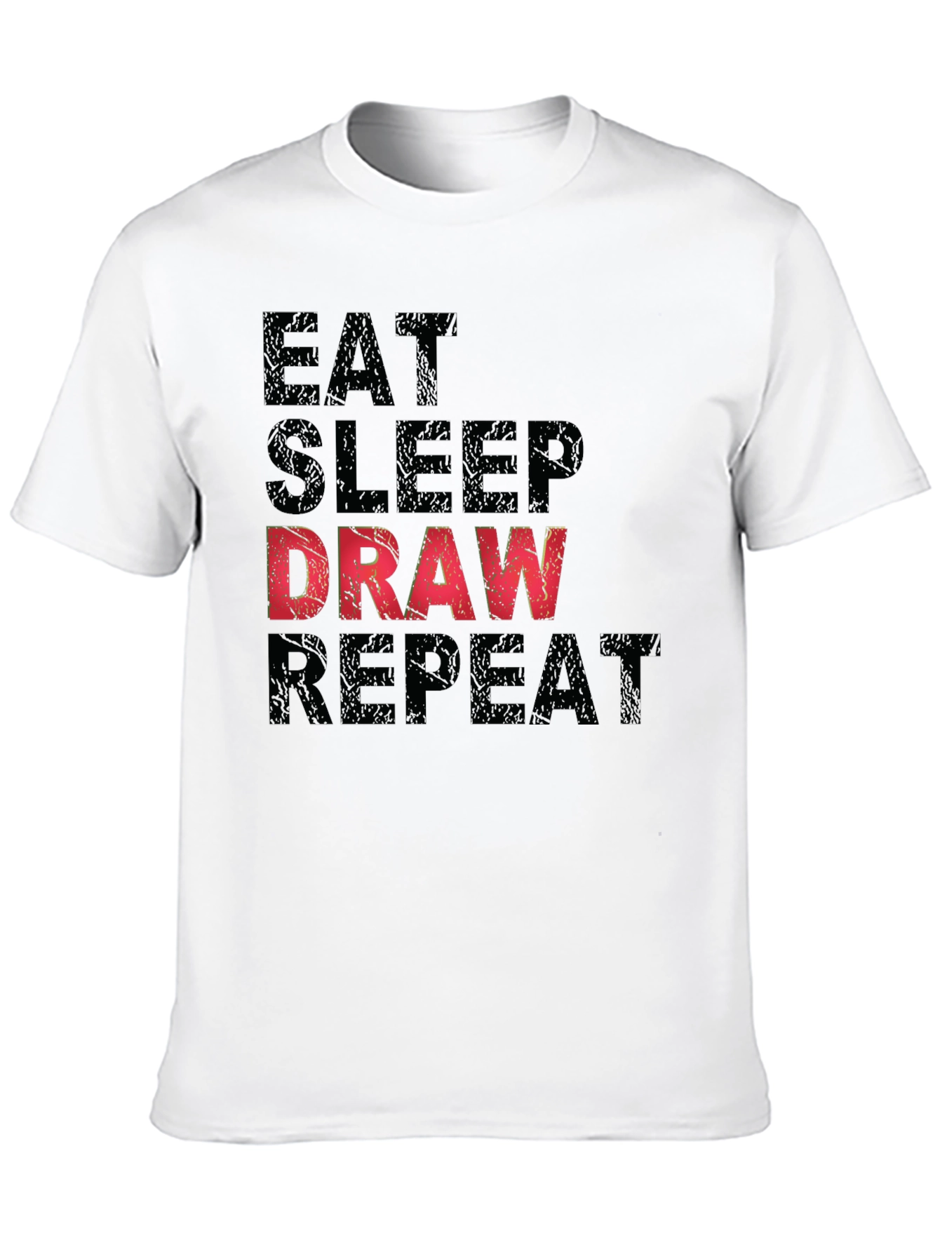 Eat Sleep Draw Repeat Graphic Tee - Black