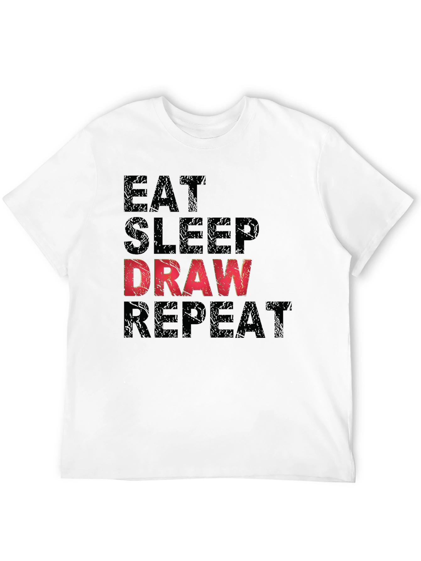 Eat Sleep Draw Repeat Graphic Tee - Black