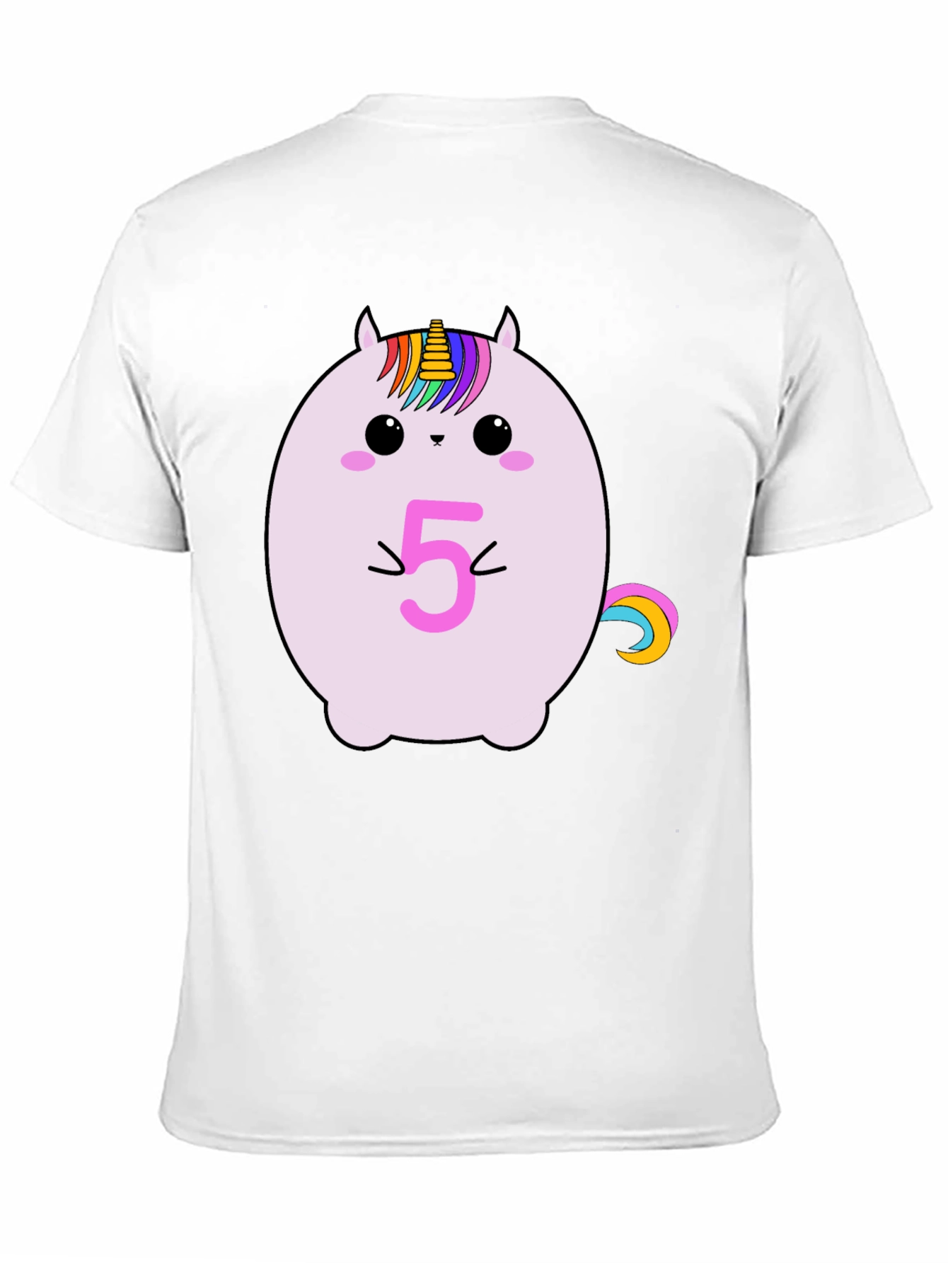 Unicorn Birthday Age 5 Black T-Shirt
