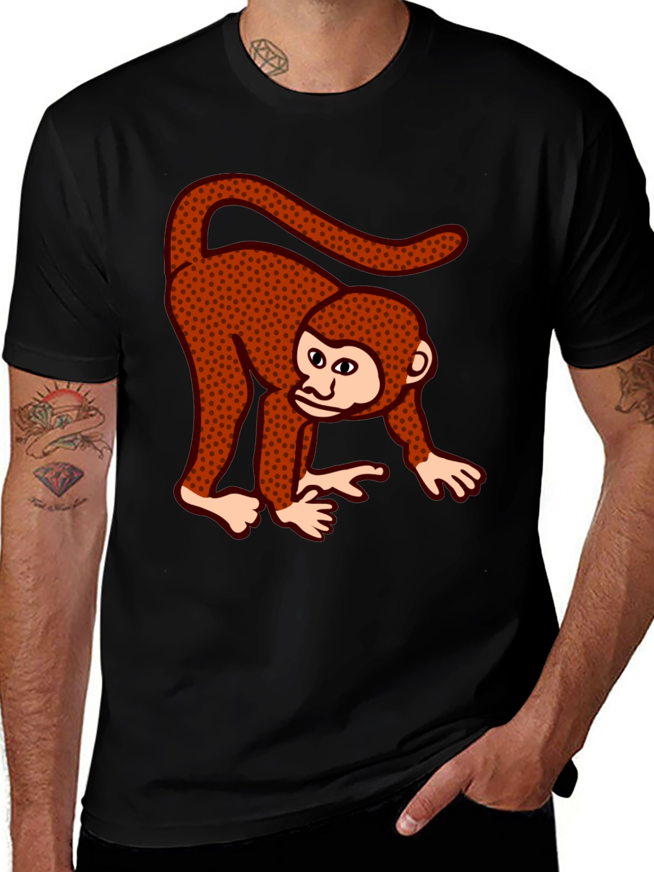 Funky Monkey Graphic T-Shirt - Casual Black Tee