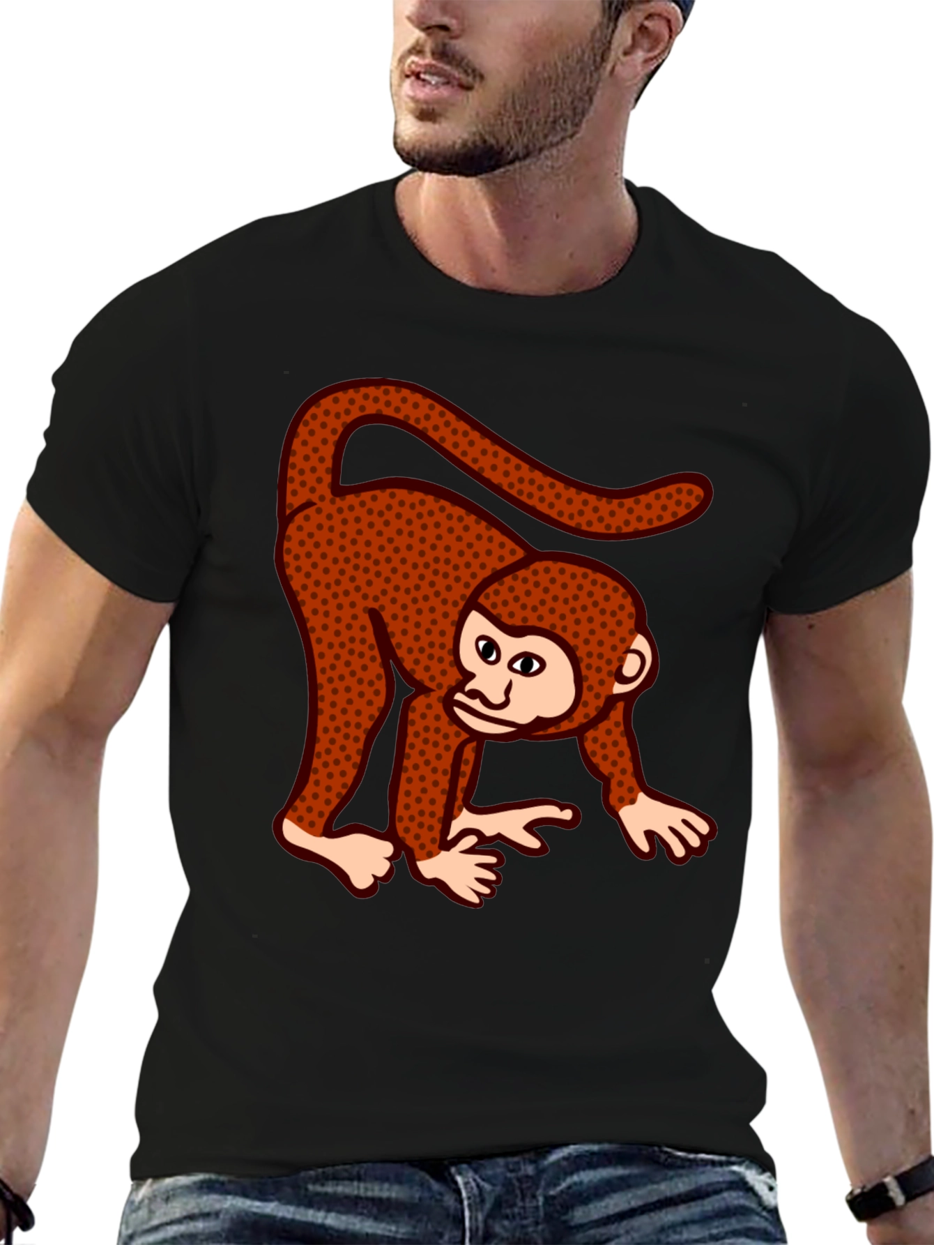 Funky Monkey Graphic T-Shirt - Casual Black Tee