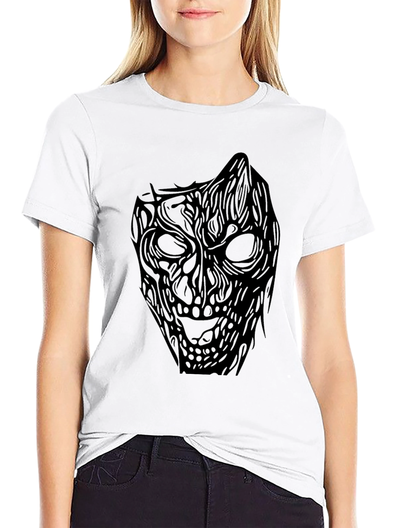 Black T-Shirt with Abstract Dark Art Graphic