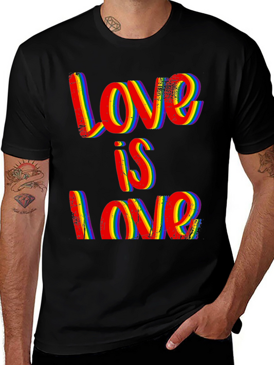 Love is Love Rainbow Pride Graphic T-Shirt