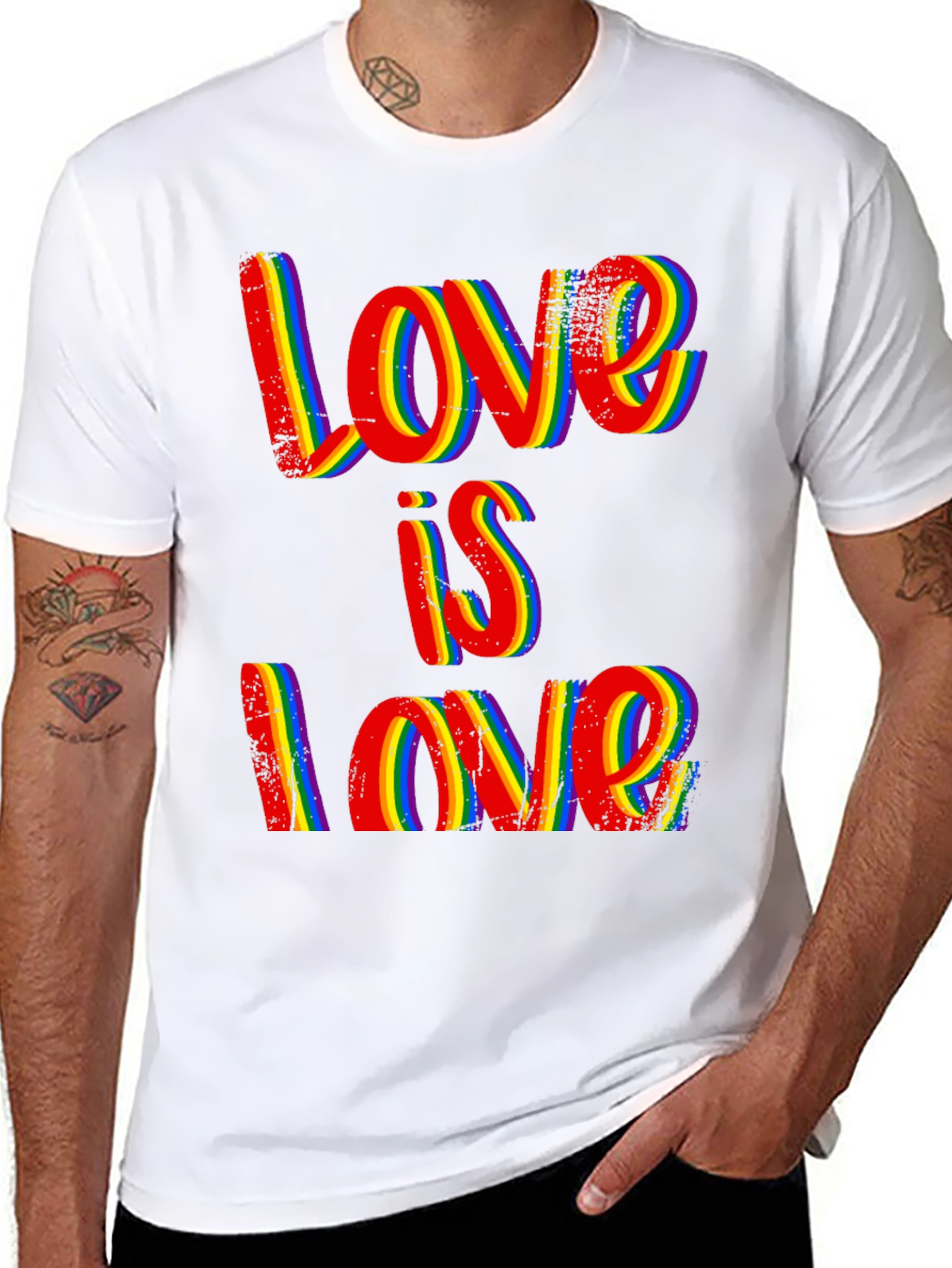 Love is Love Rainbow Pride Graphic T-Shirt