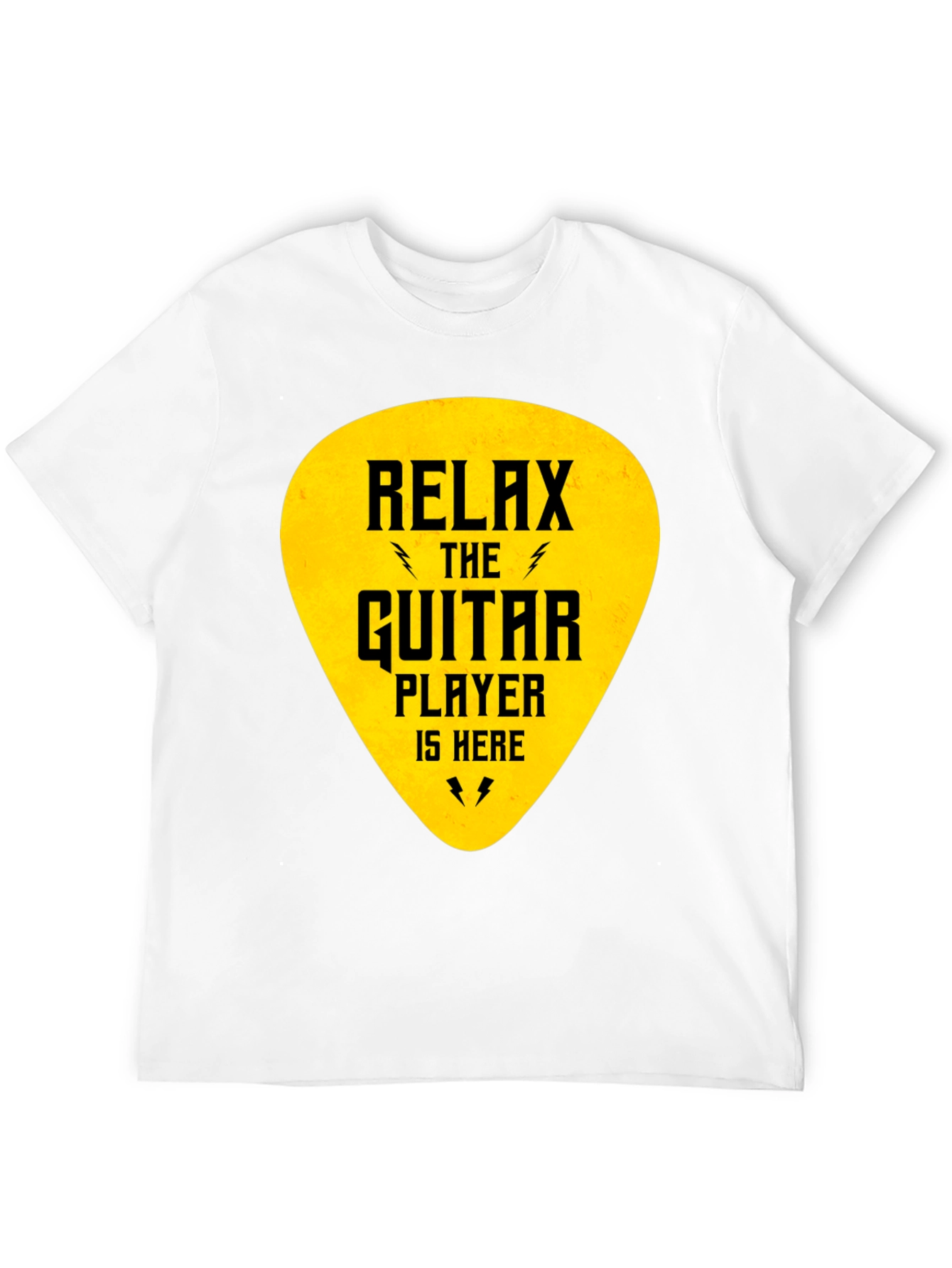 Relax Guitar Player T-Shirt - Black Crew Neck Tee