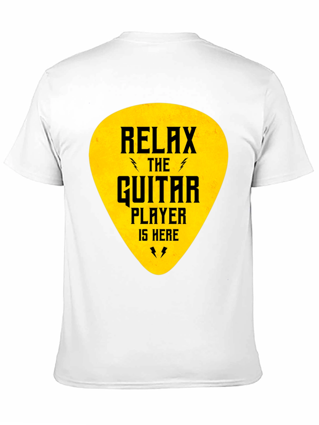 Relax Guitar Player T-Shirt - Black Crew Neck Tee