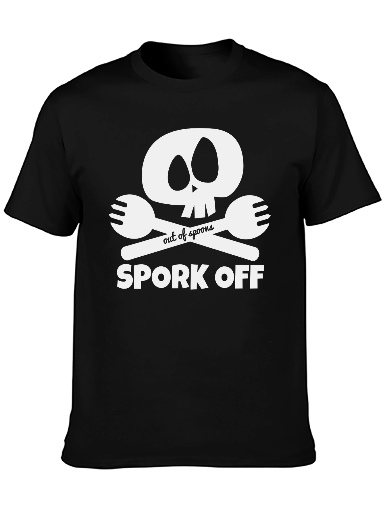 Spork Off T-Shirt - Skull & Cutlery Design