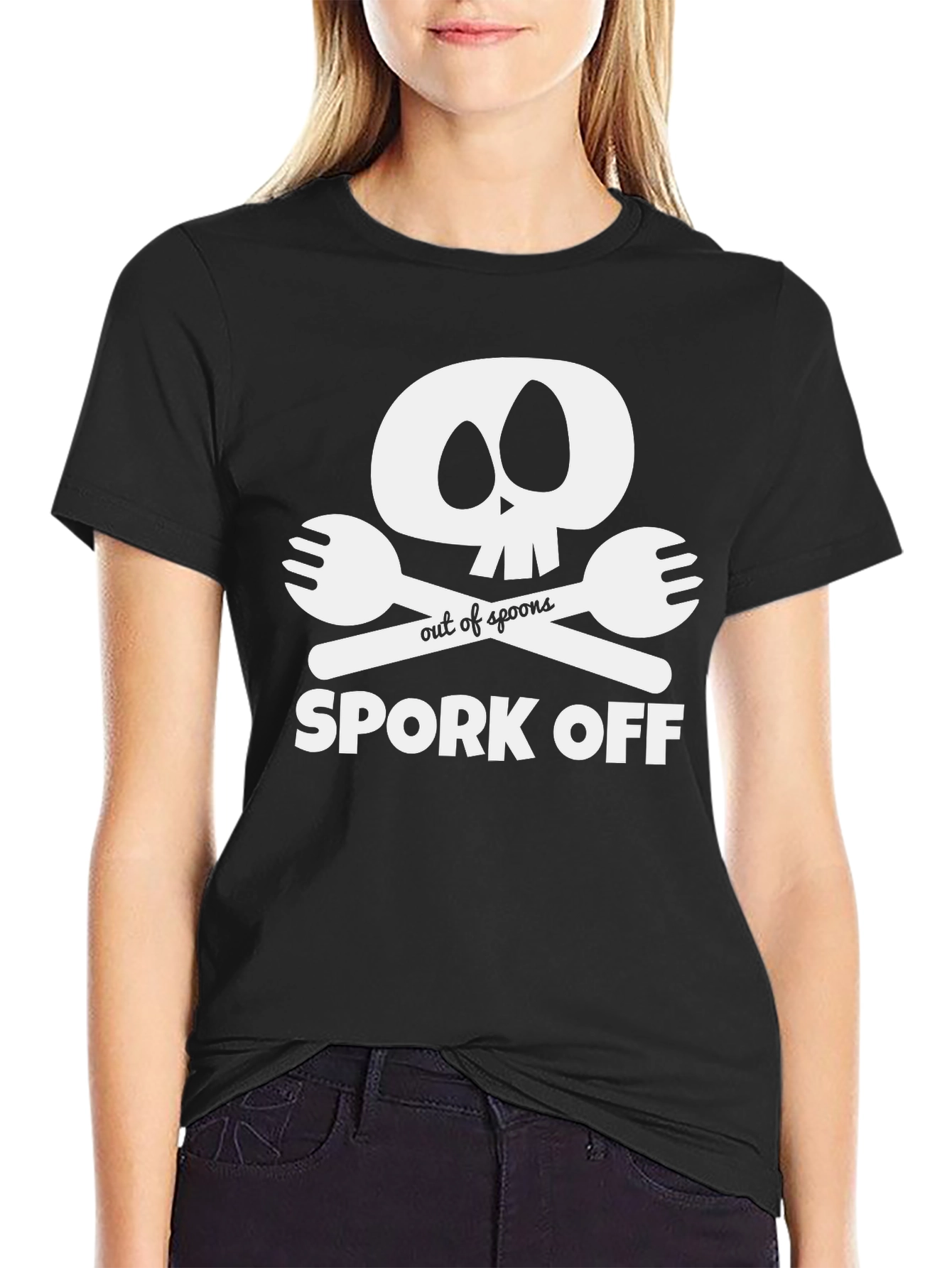 Spork Off T-Shirt - Skull & Cutlery Design