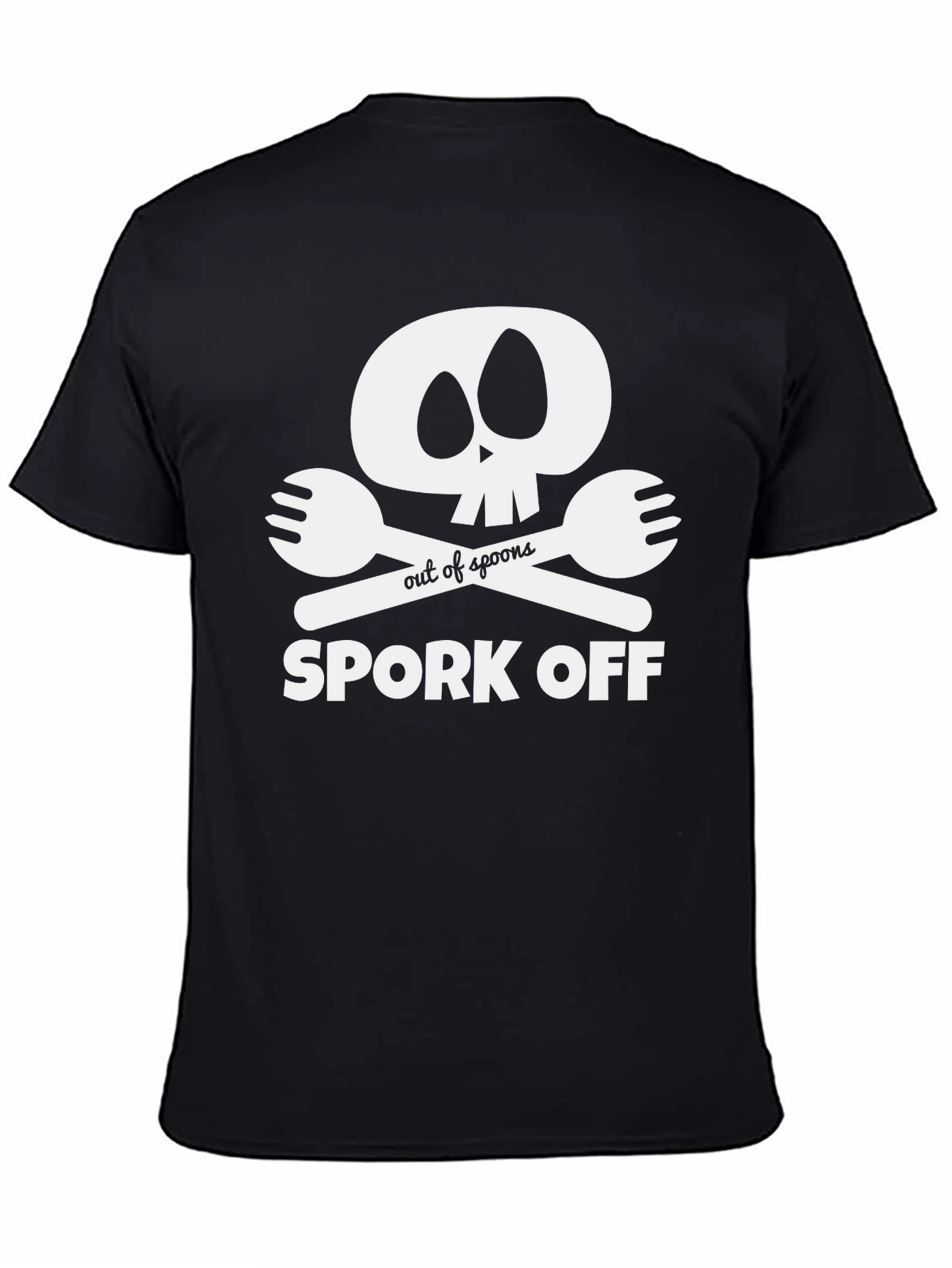 Spork Off T-Shirt - Skull & Cutlery Design