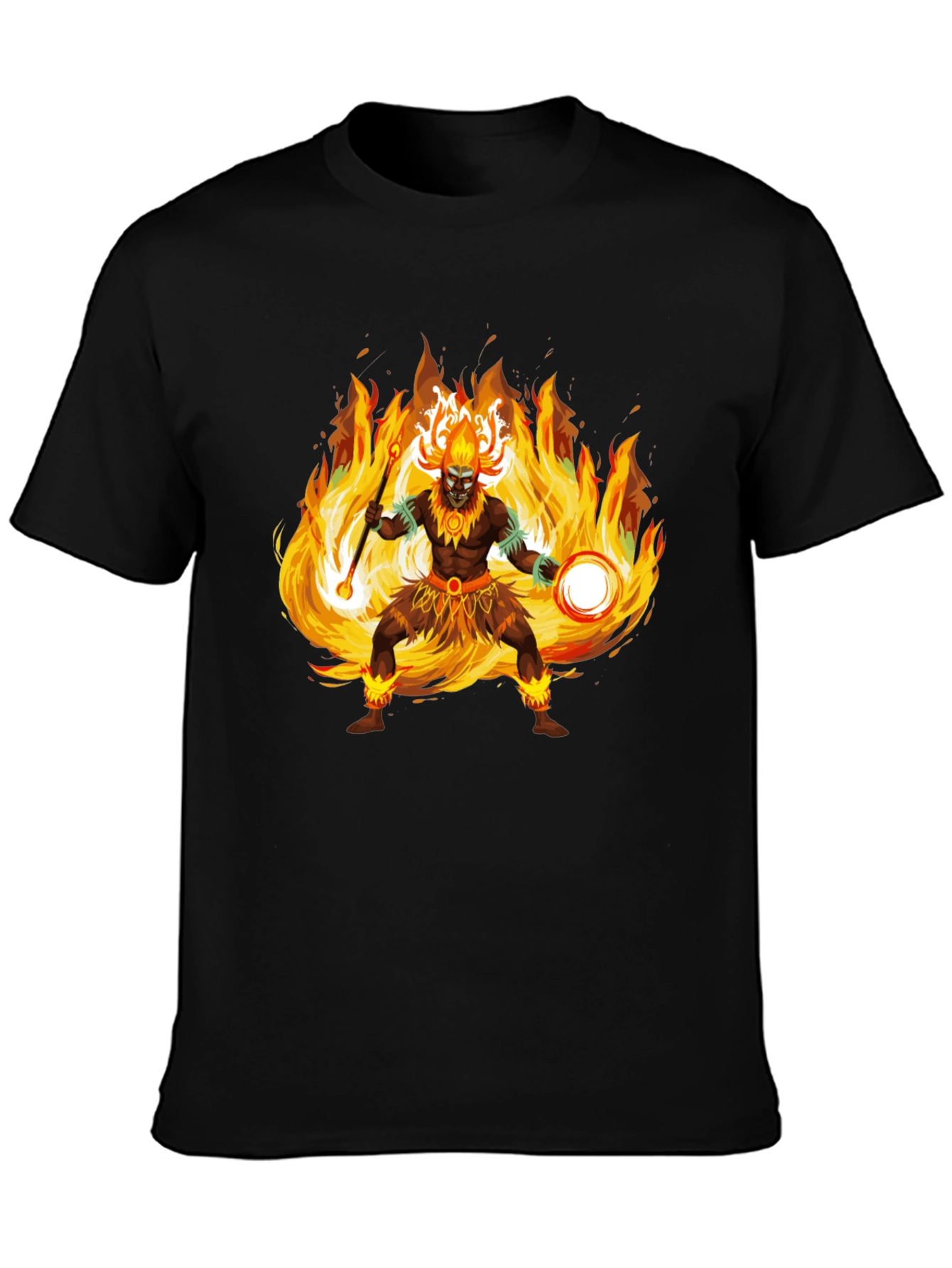 Fiery Shaman Graphic Tee - Bold Statement Shirt
