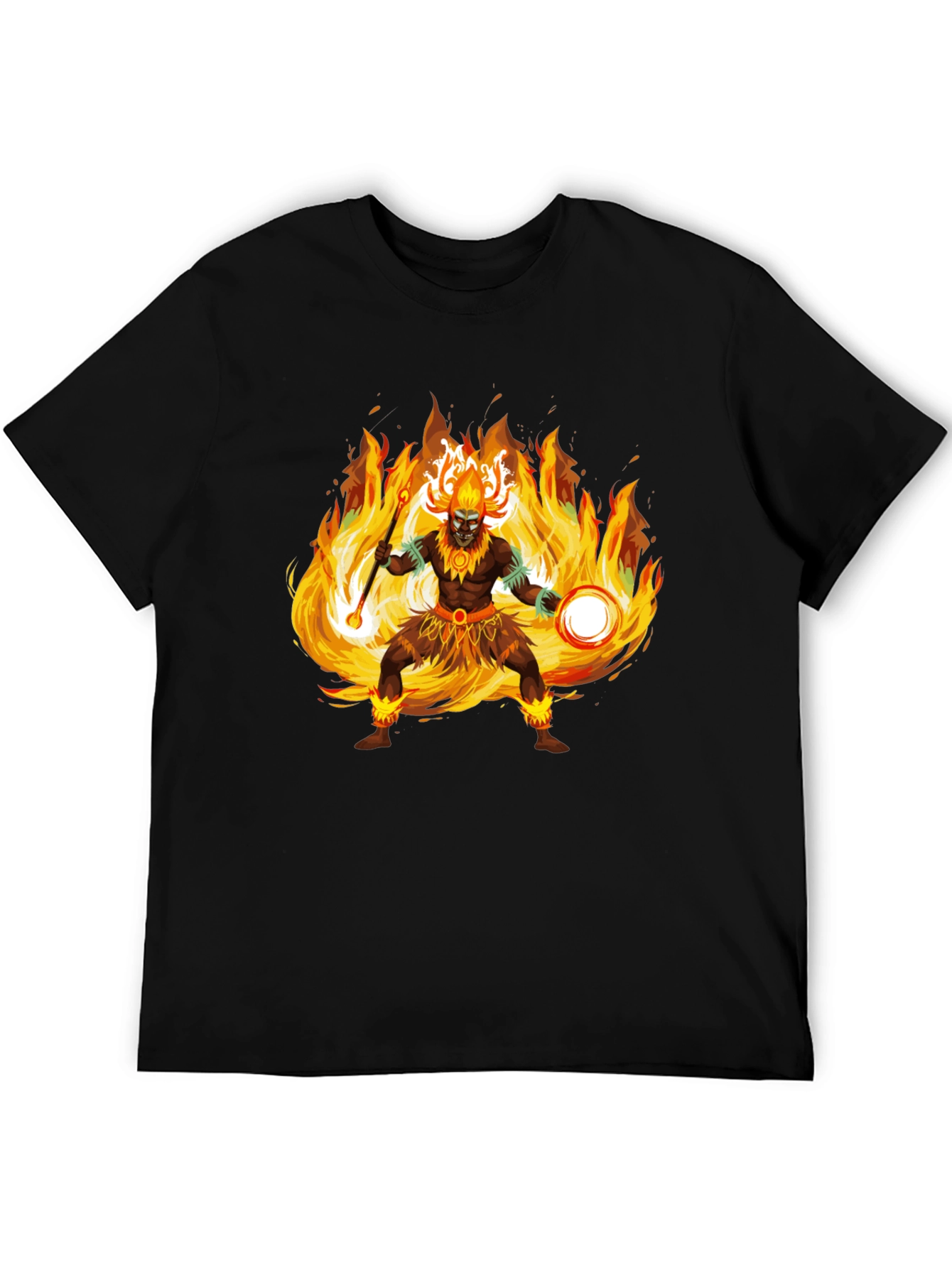 Fiery Shaman Graphic Tee - Bold Statement Shirt