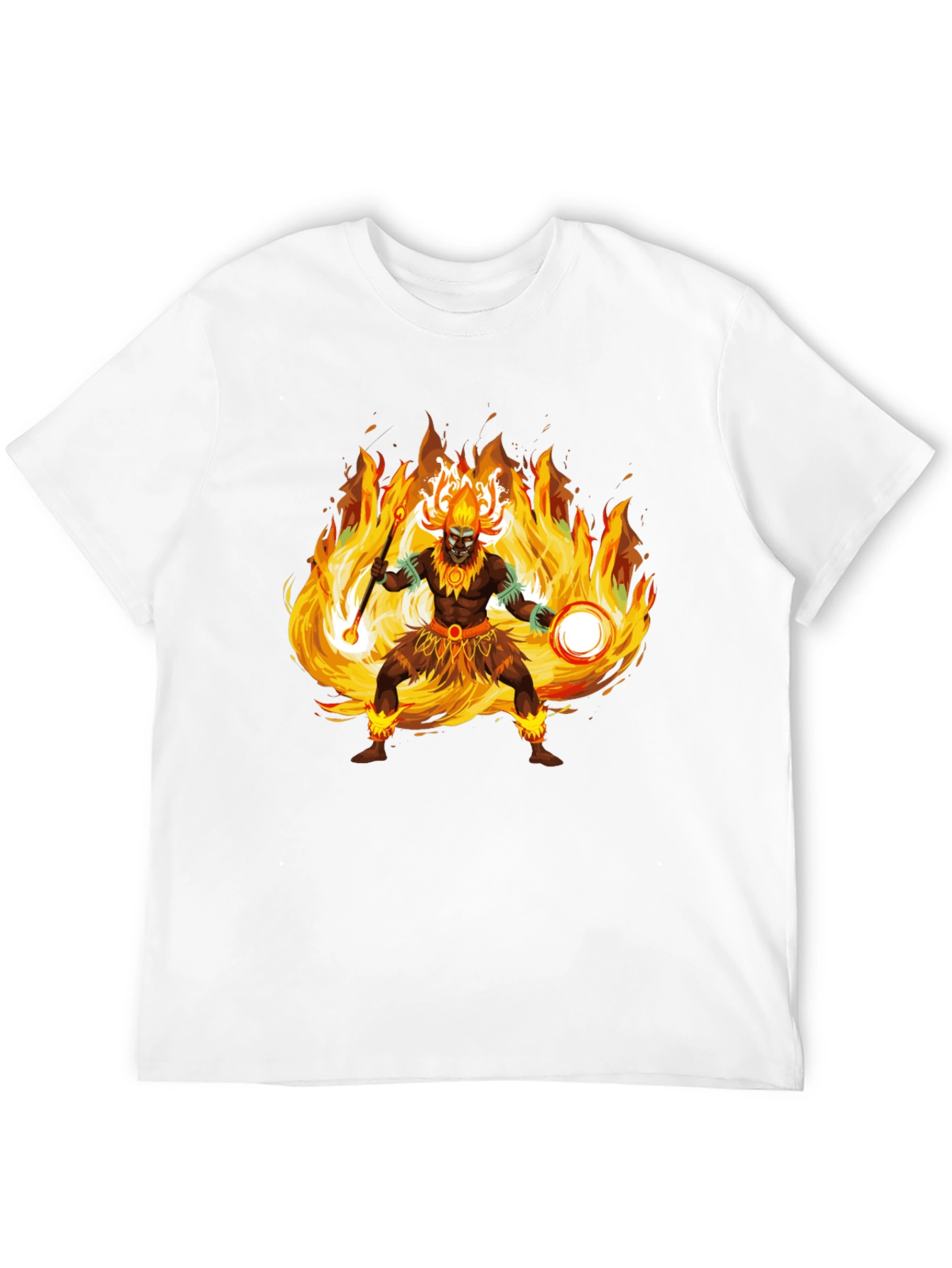 Fiery Shaman Graphic Tee - Bold Statement Shirt