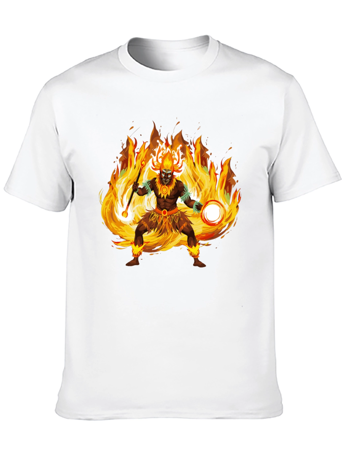 Fiery Shaman Graphic Tee - Bold Statement Shirt