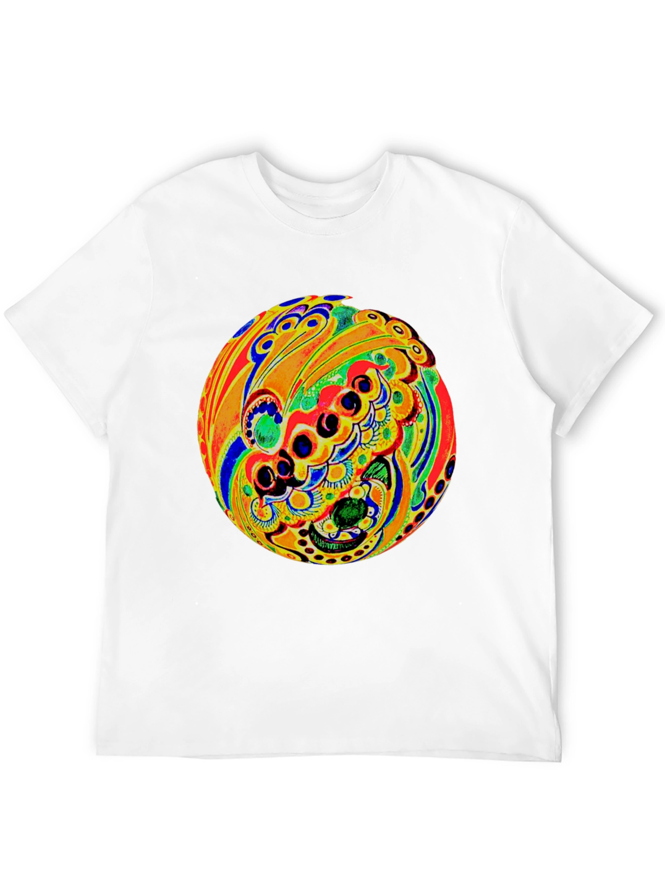 Psychedelic Circle Graphic Black T-Shirt