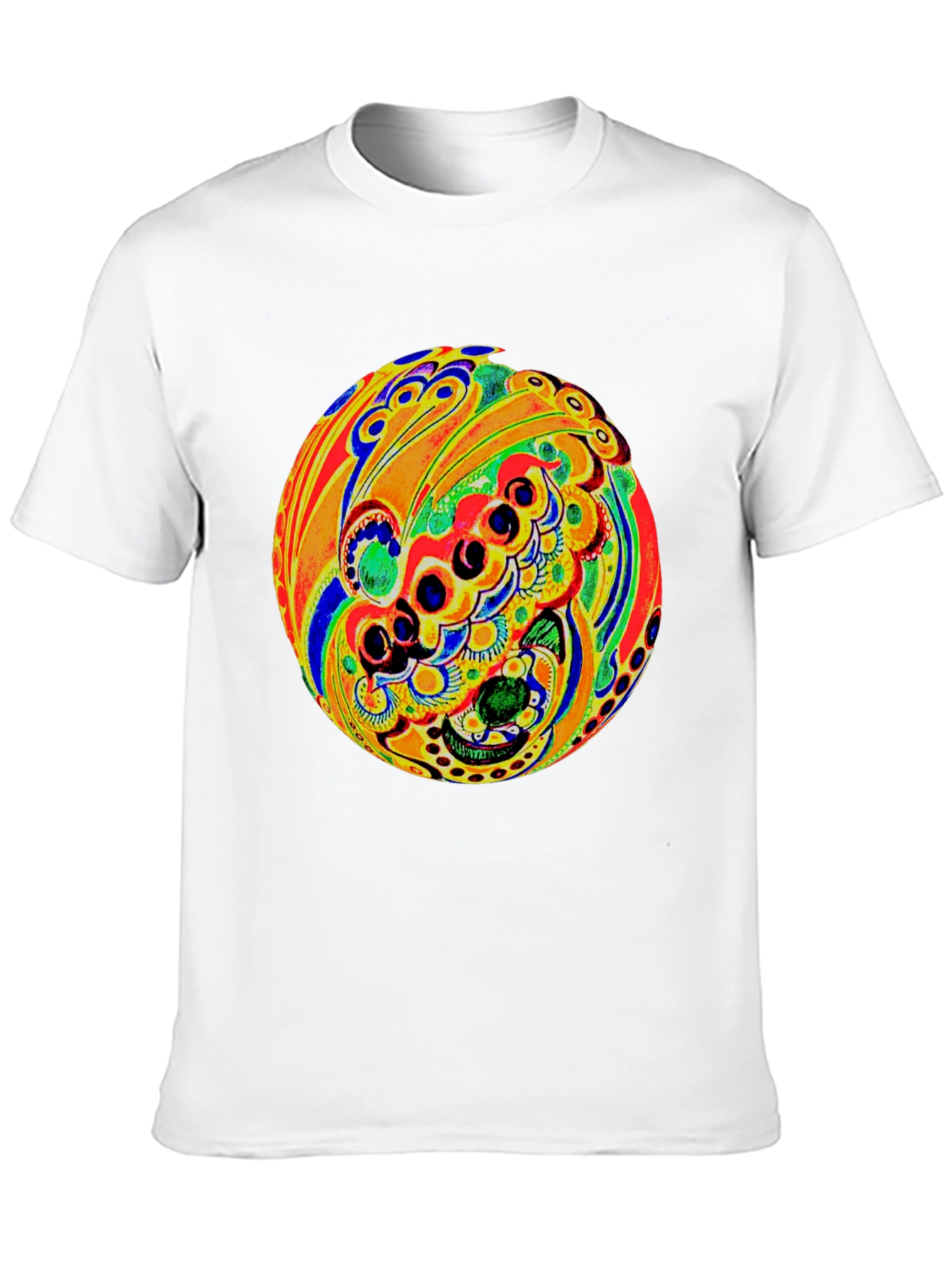 Psychedelic Circle Graphic Black T-Shirt
