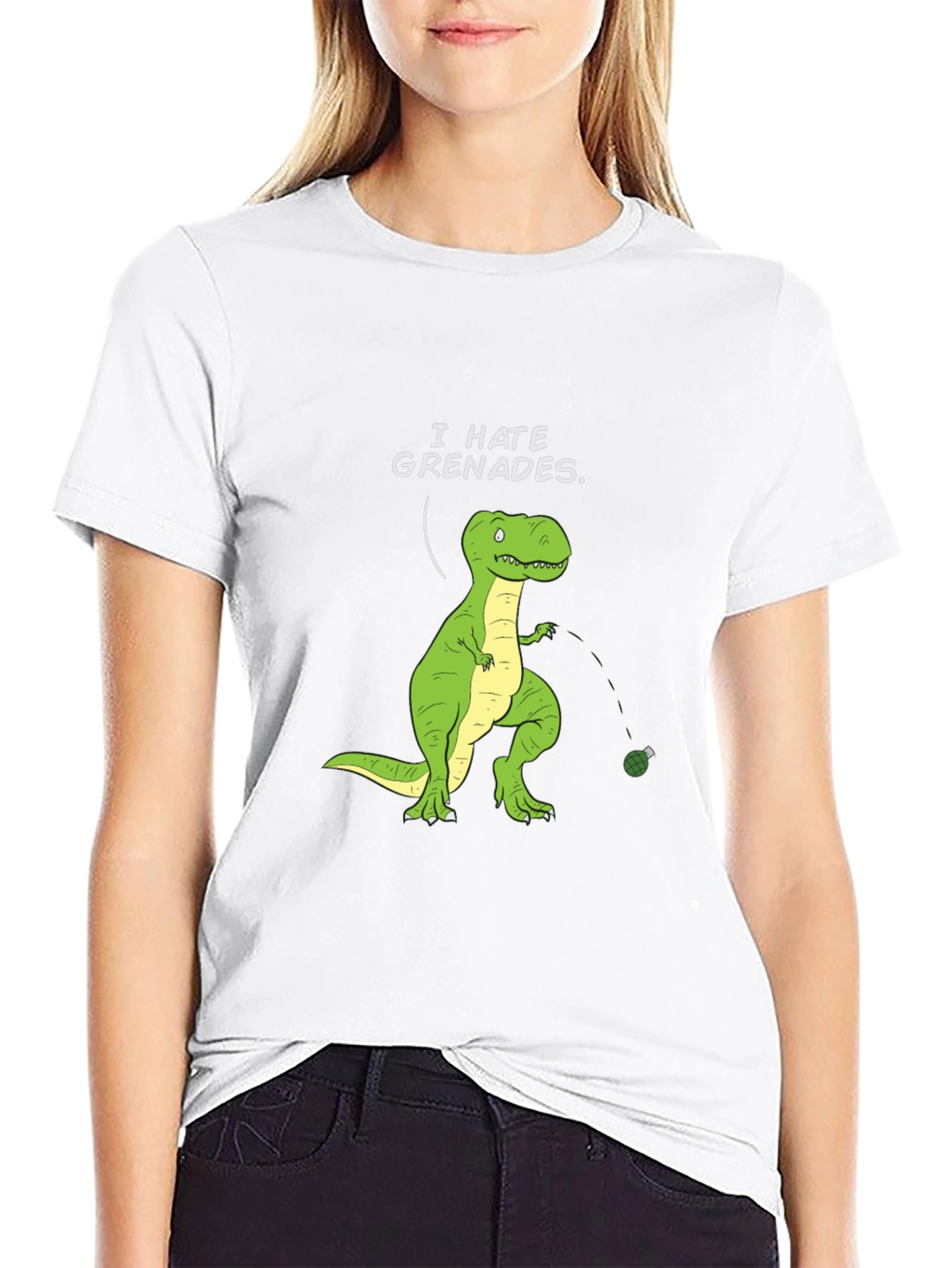 I Hate Grenades T-Shirt - Dinosaur Funny Graphic Tee