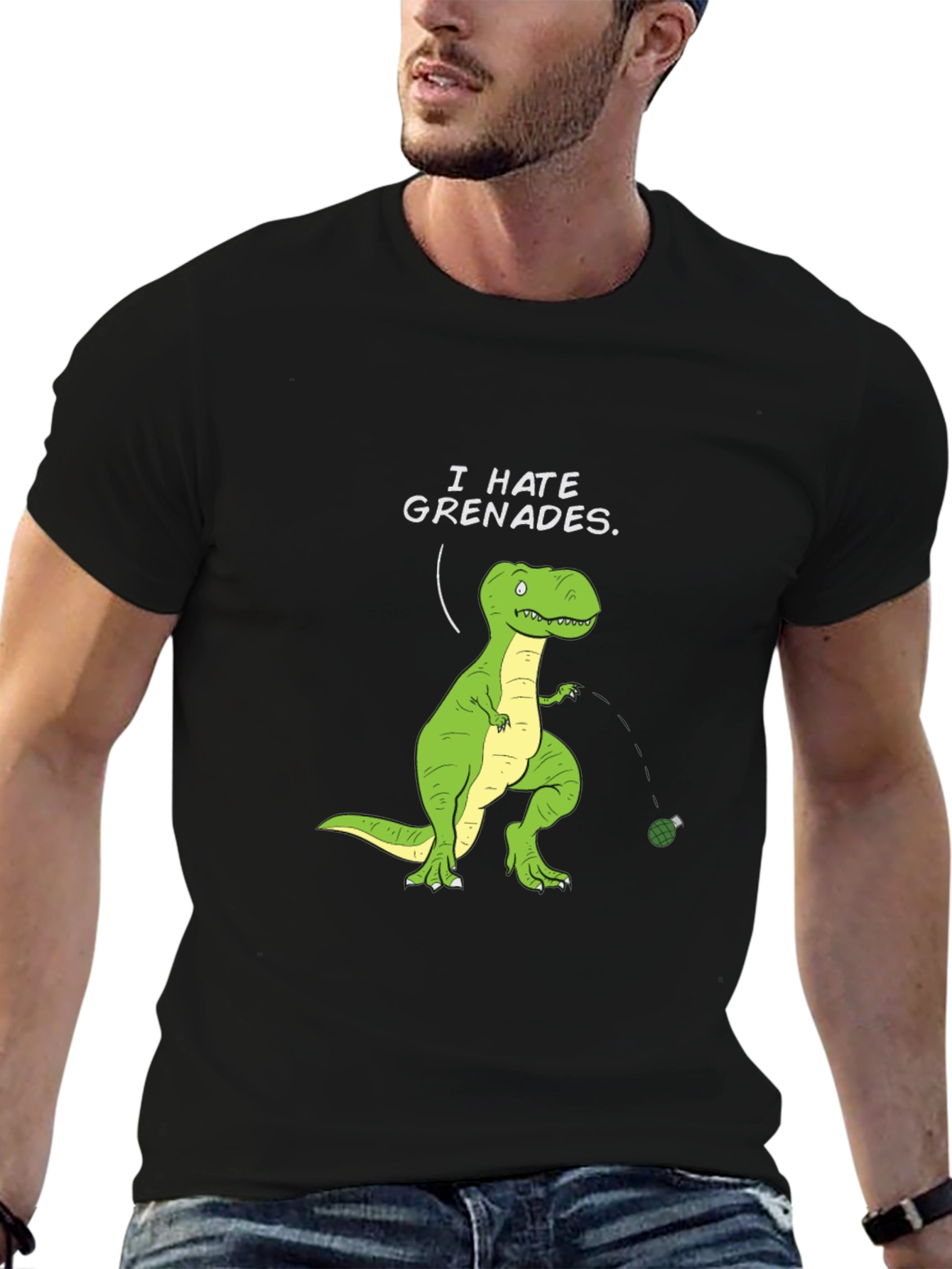 I Hate Grenades T-Shirt - Dinosaur Funny Graphic Tee