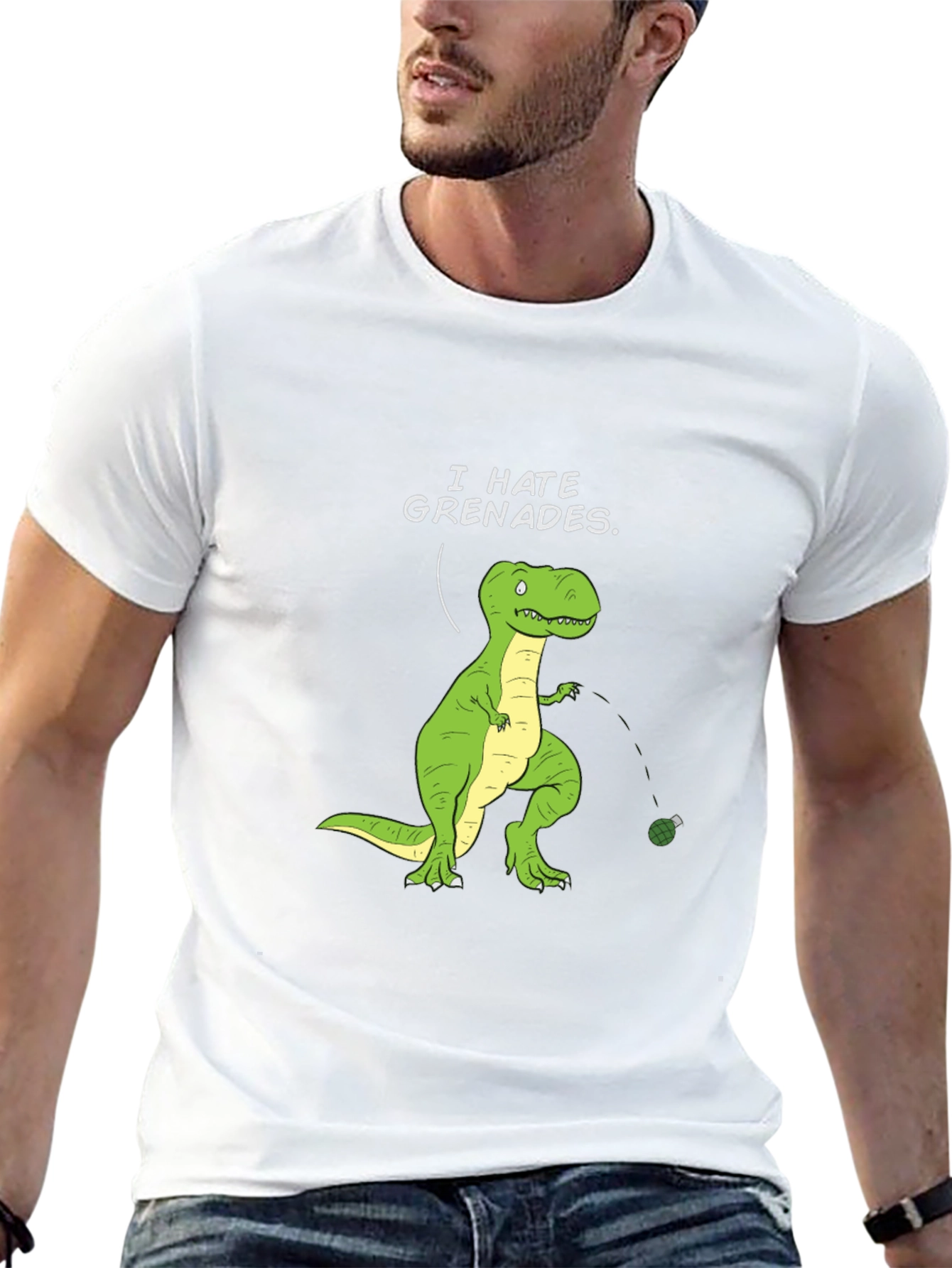 I Hate Grenades T-Shirt - Dinosaur Funny Graphic Tee