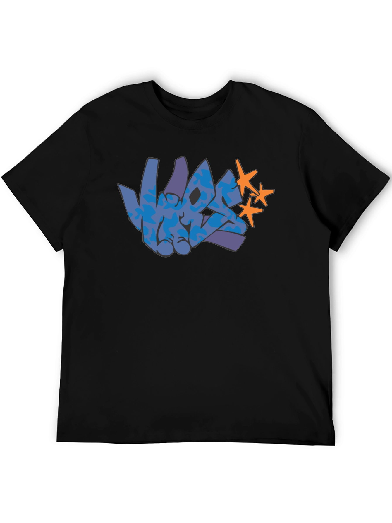Graffiti Graphic Print Black T-Shirt