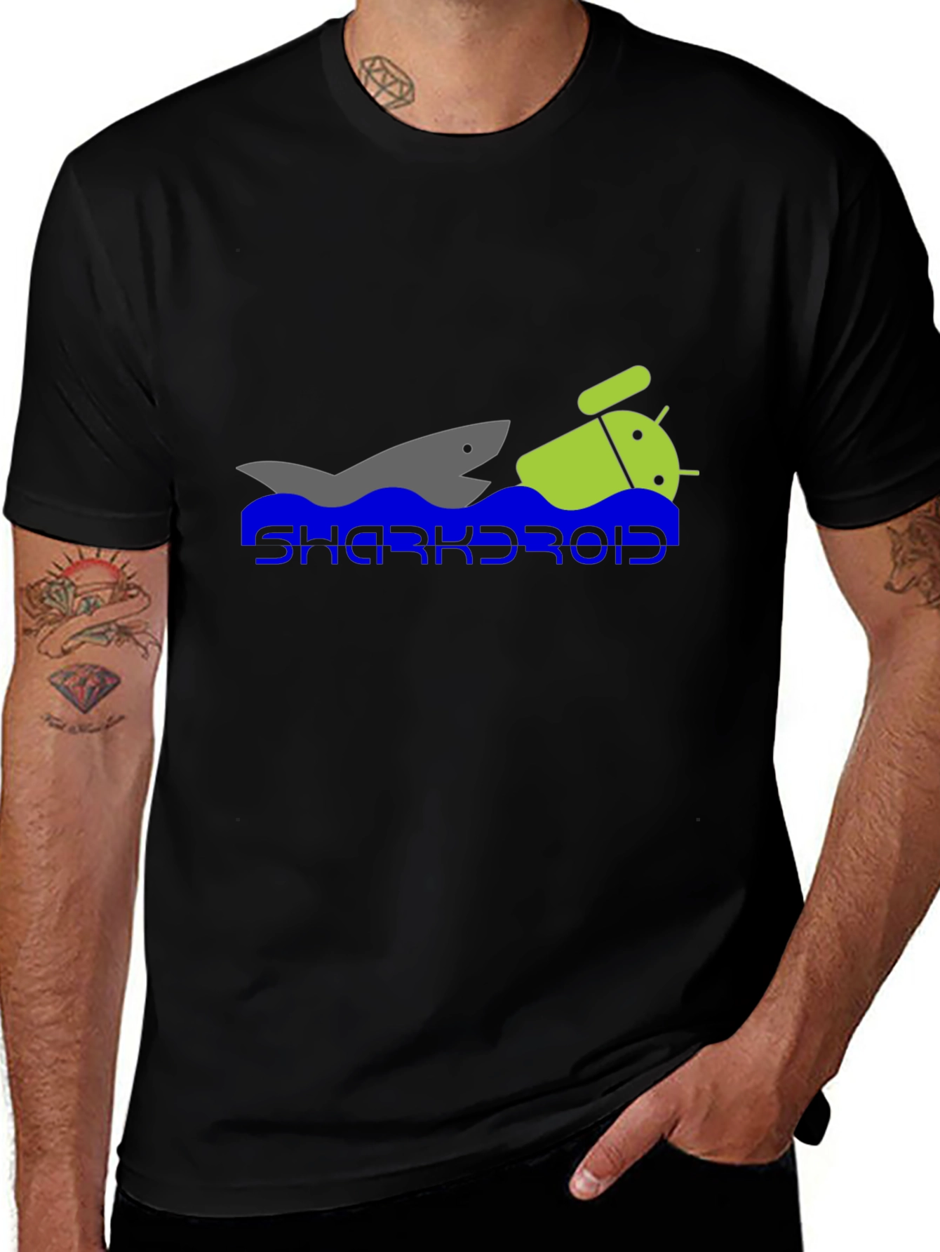 Sharkroid Graphic T-Shirt - Black