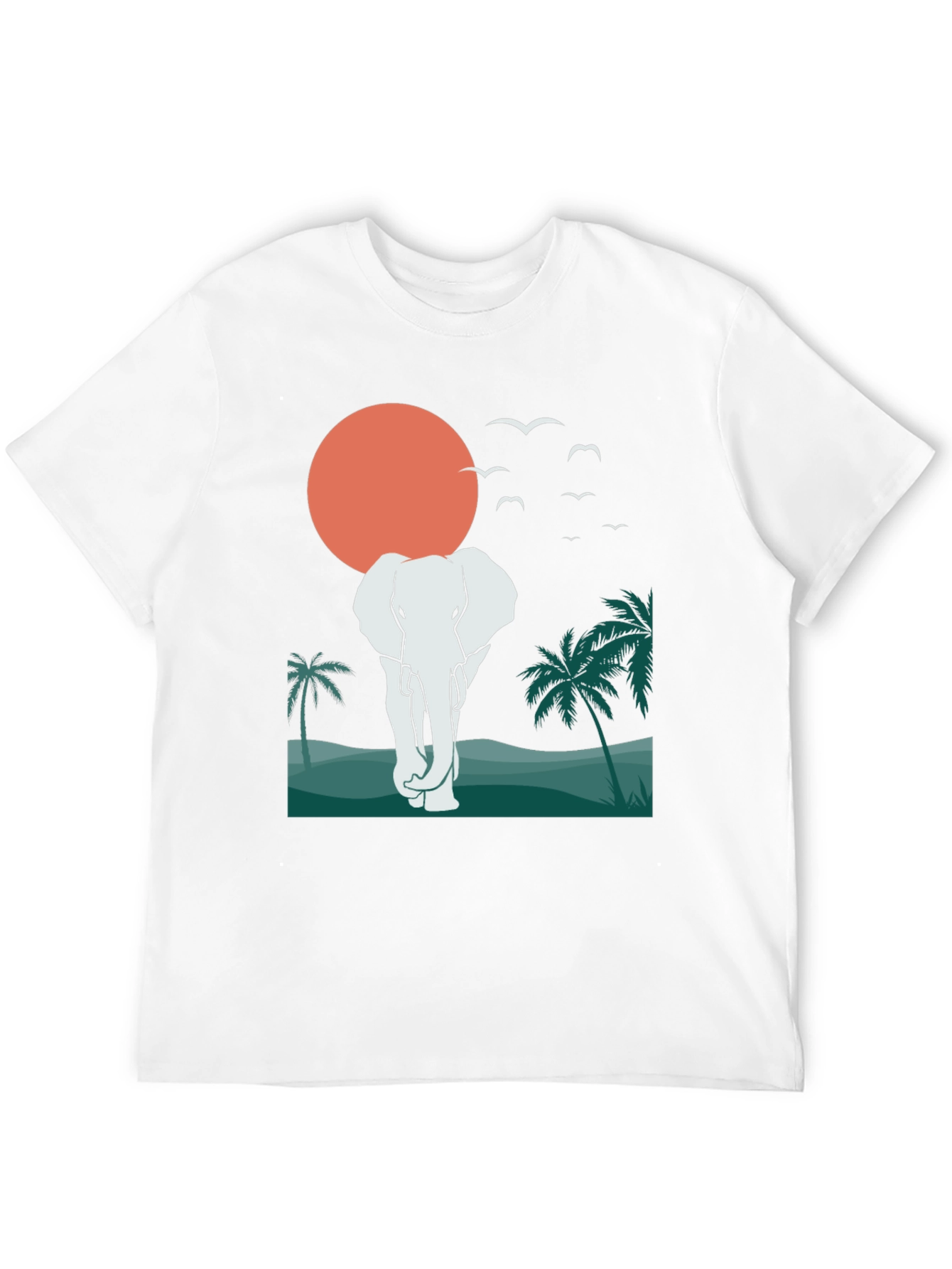 Elephant Sunset Graphic Tee - Tropical Vibes