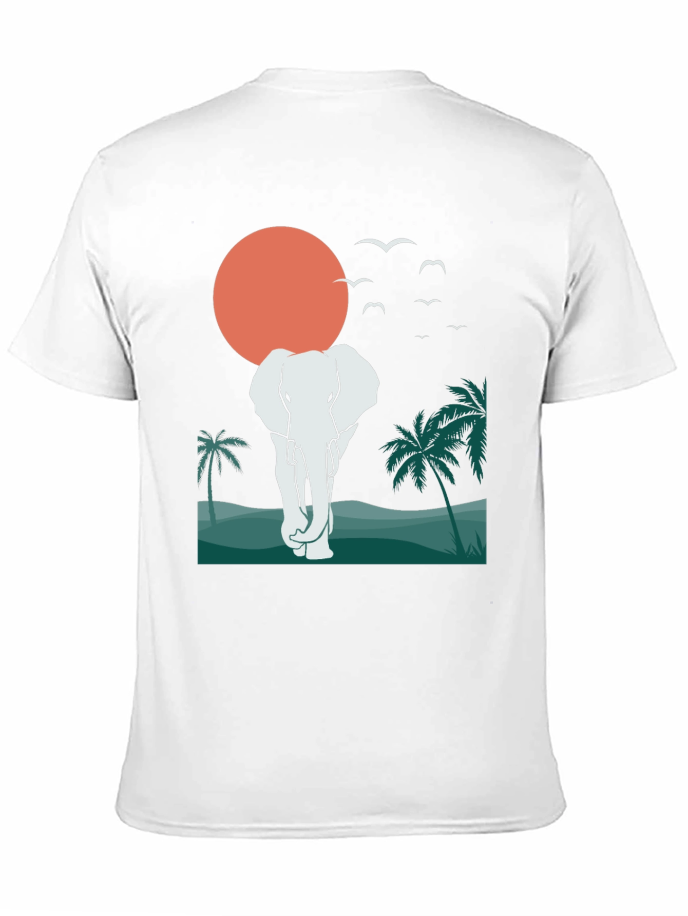 Elephant Sunset Graphic Tee - Tropical Vibes