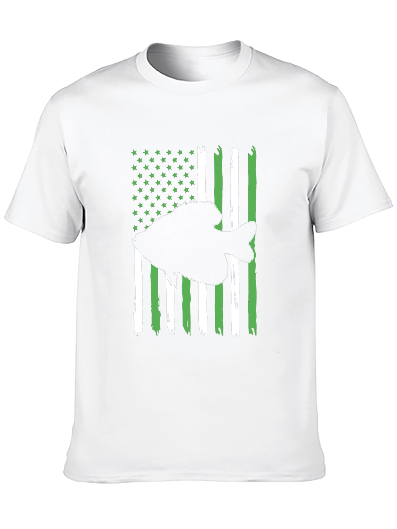 Fishing Flag Graphic Tee - Patriotic Angler Shirt