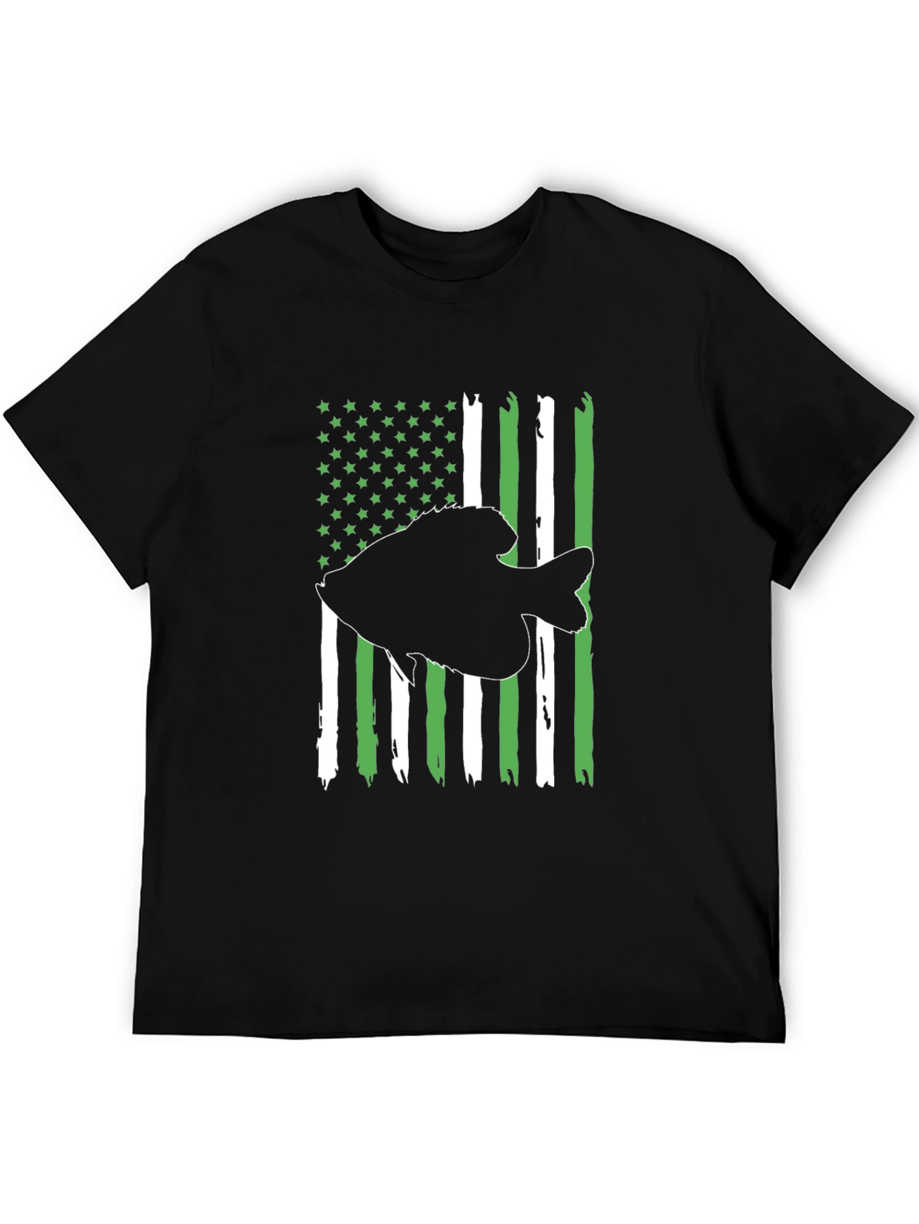 Fishing Flag Graphic Tee - Patriotic Angler Shirt