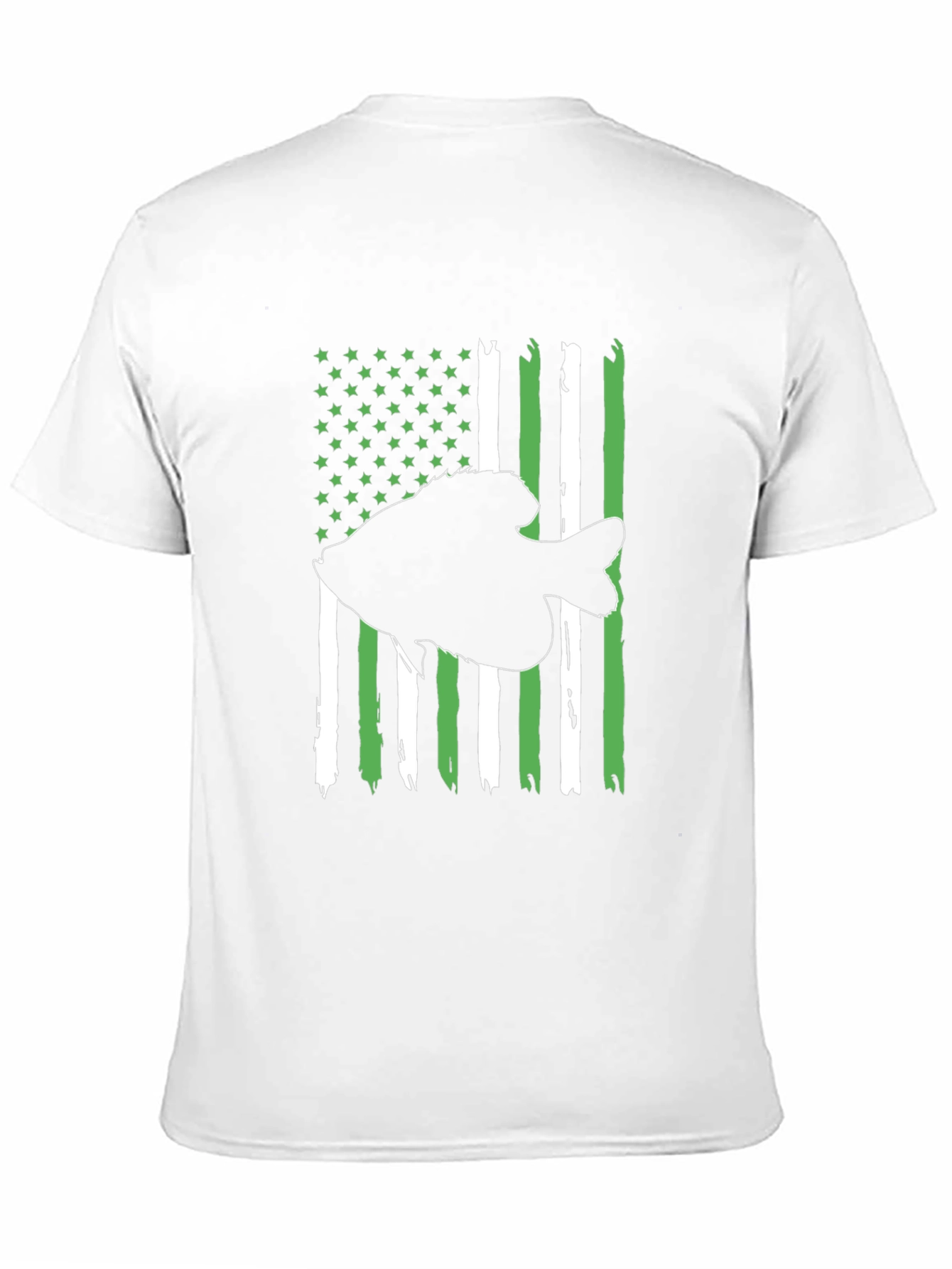 Fishing Flag Graphic Tee - Patriotic Angler Shirt