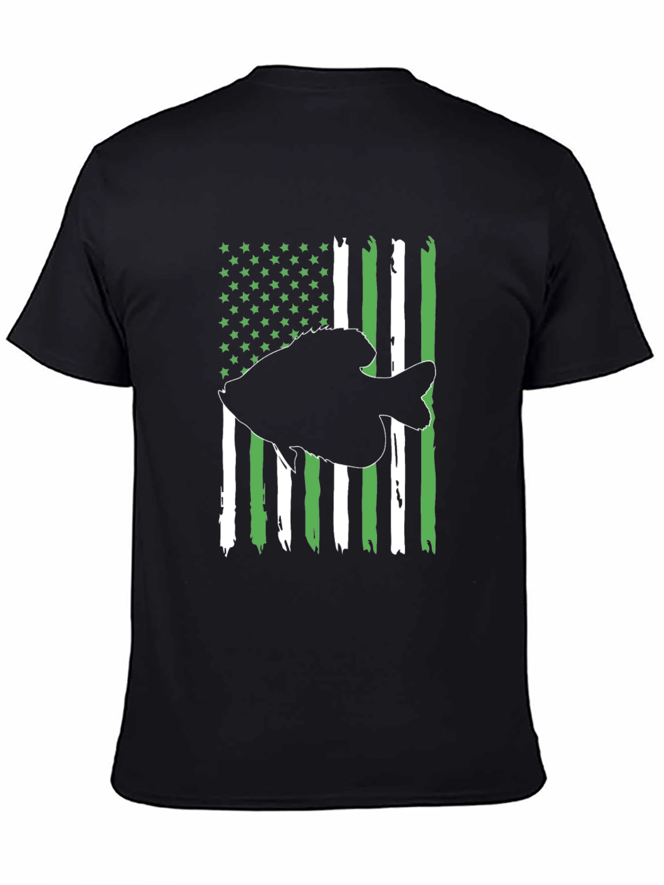 Fishing Flag Graphic Tee - Patriotic Angler Shirt
