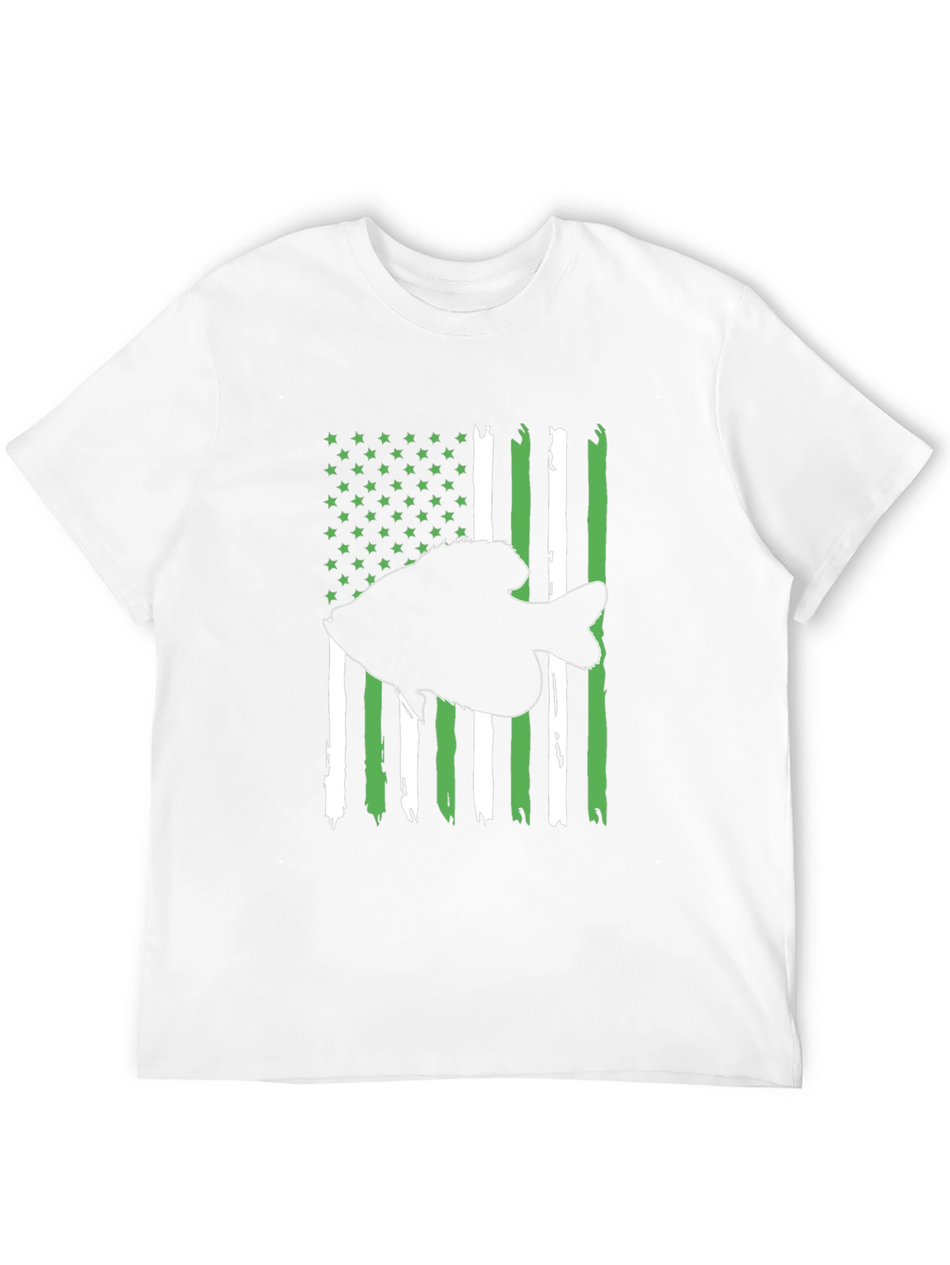 Fishing Flag Graphic Tee - Patriotic Angler Shirt