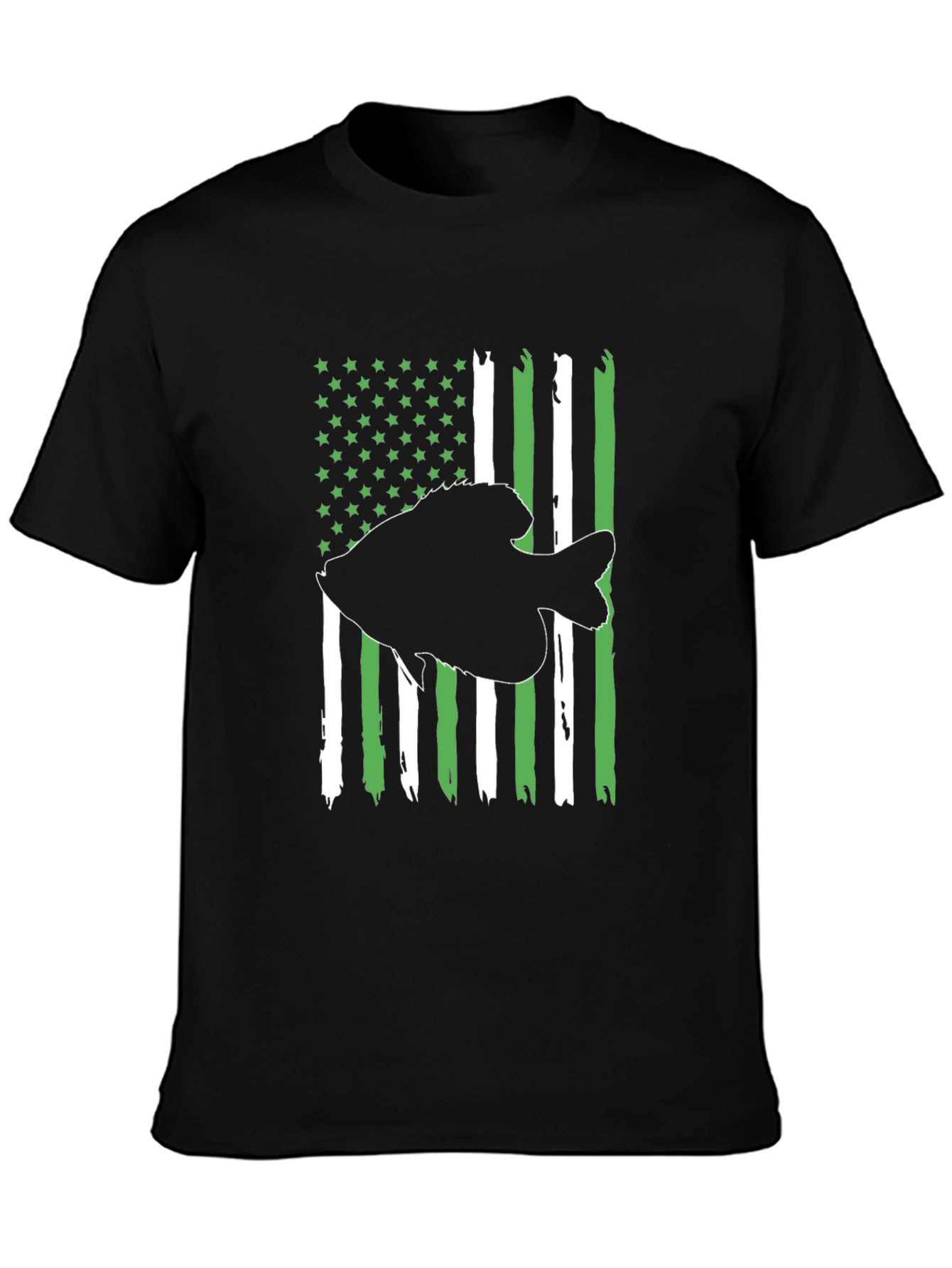 Fishing Flag Graphic Tee - Patriotic Angler Shirt