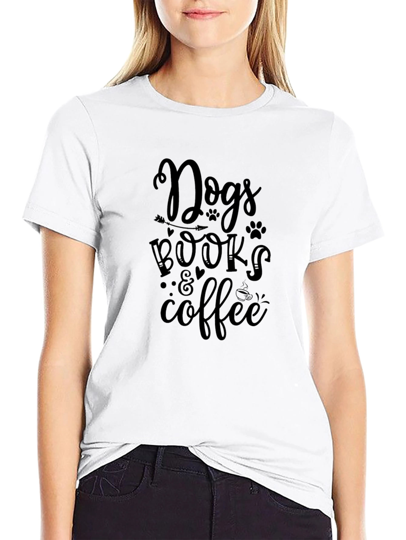 Dogs Books & Coffee Graphic Tee