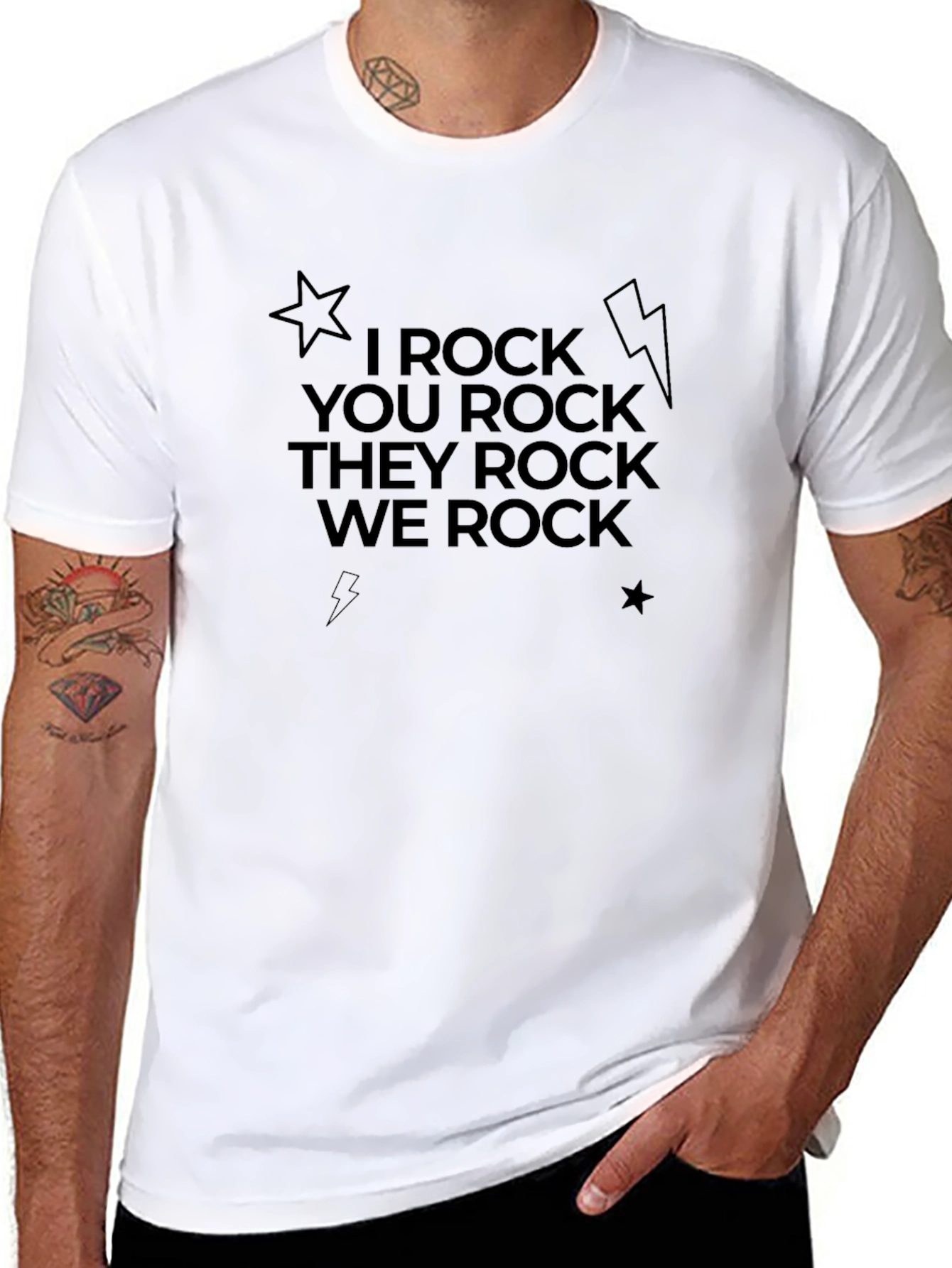 I Rock Statement Black T-Shirt