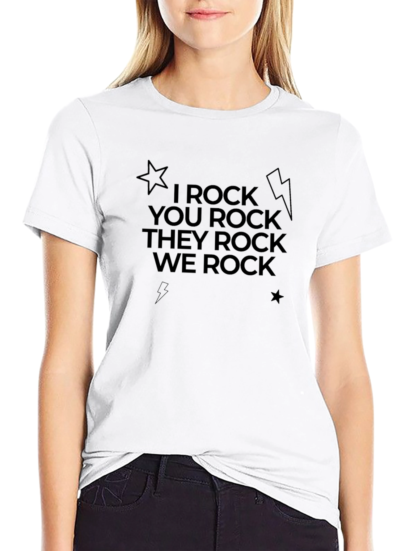 I Rock Statement Black T-Shirt