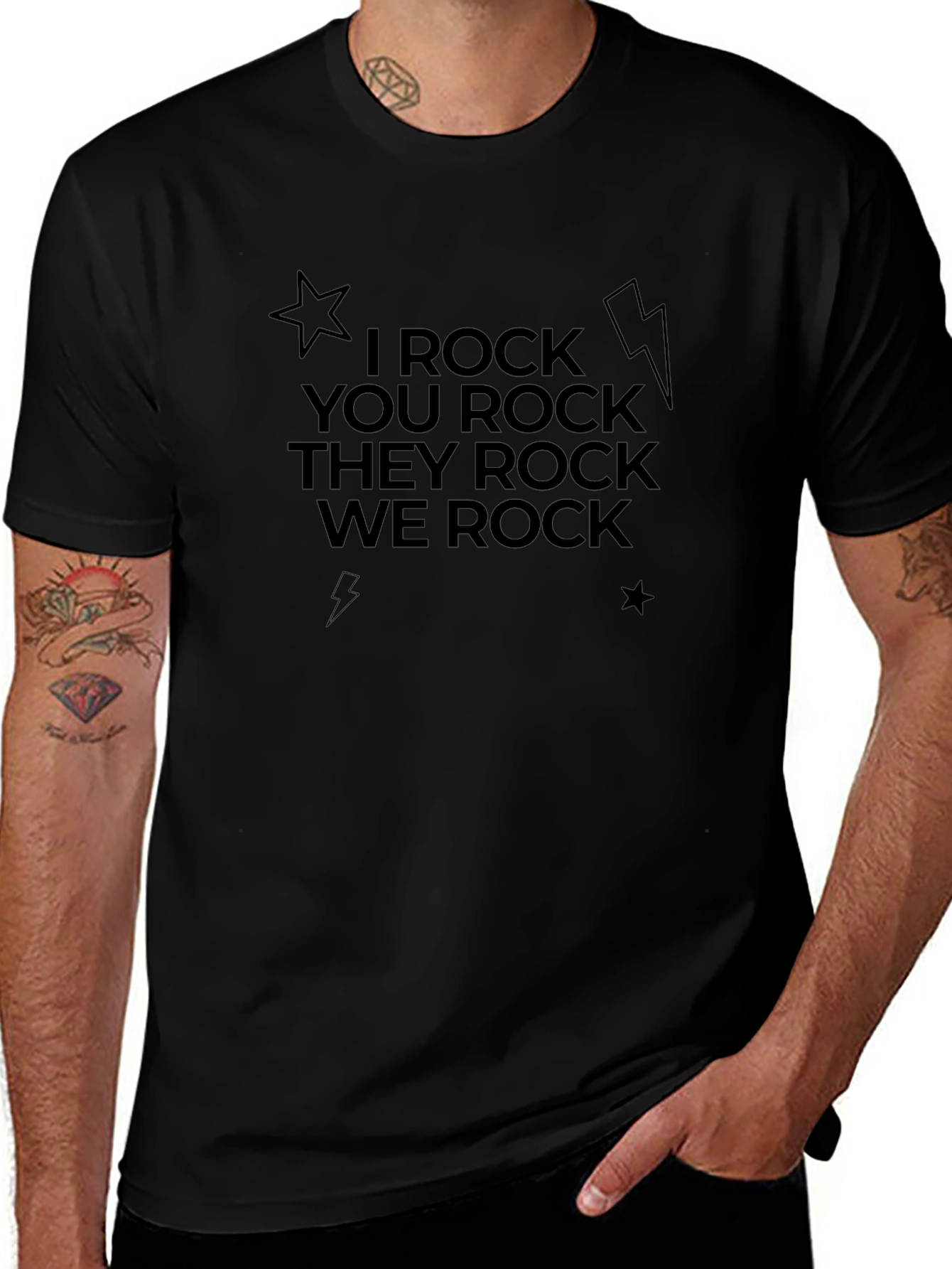 I Rock Statement Black T-Shirt
