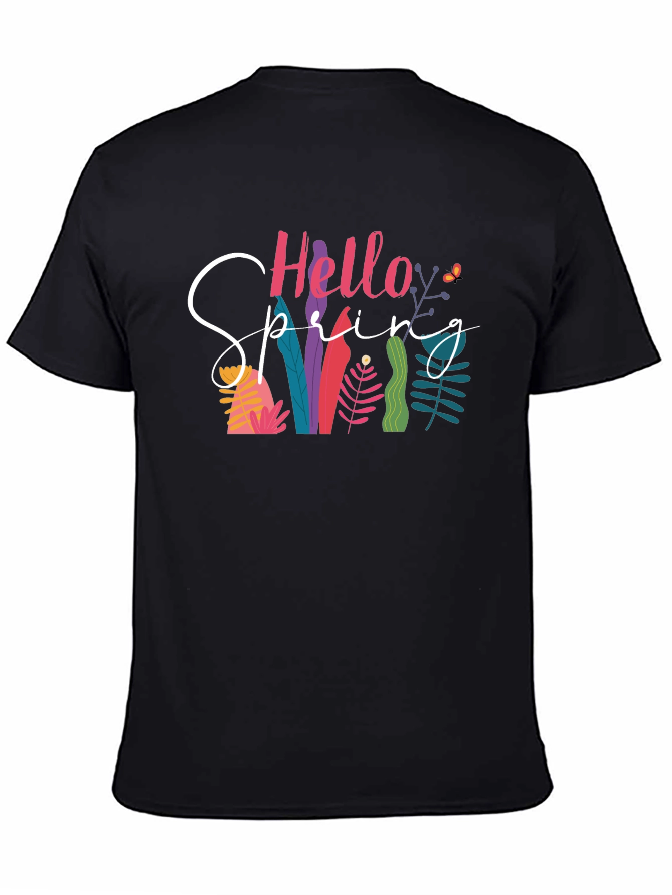 Hello Spring Black T-Shirt