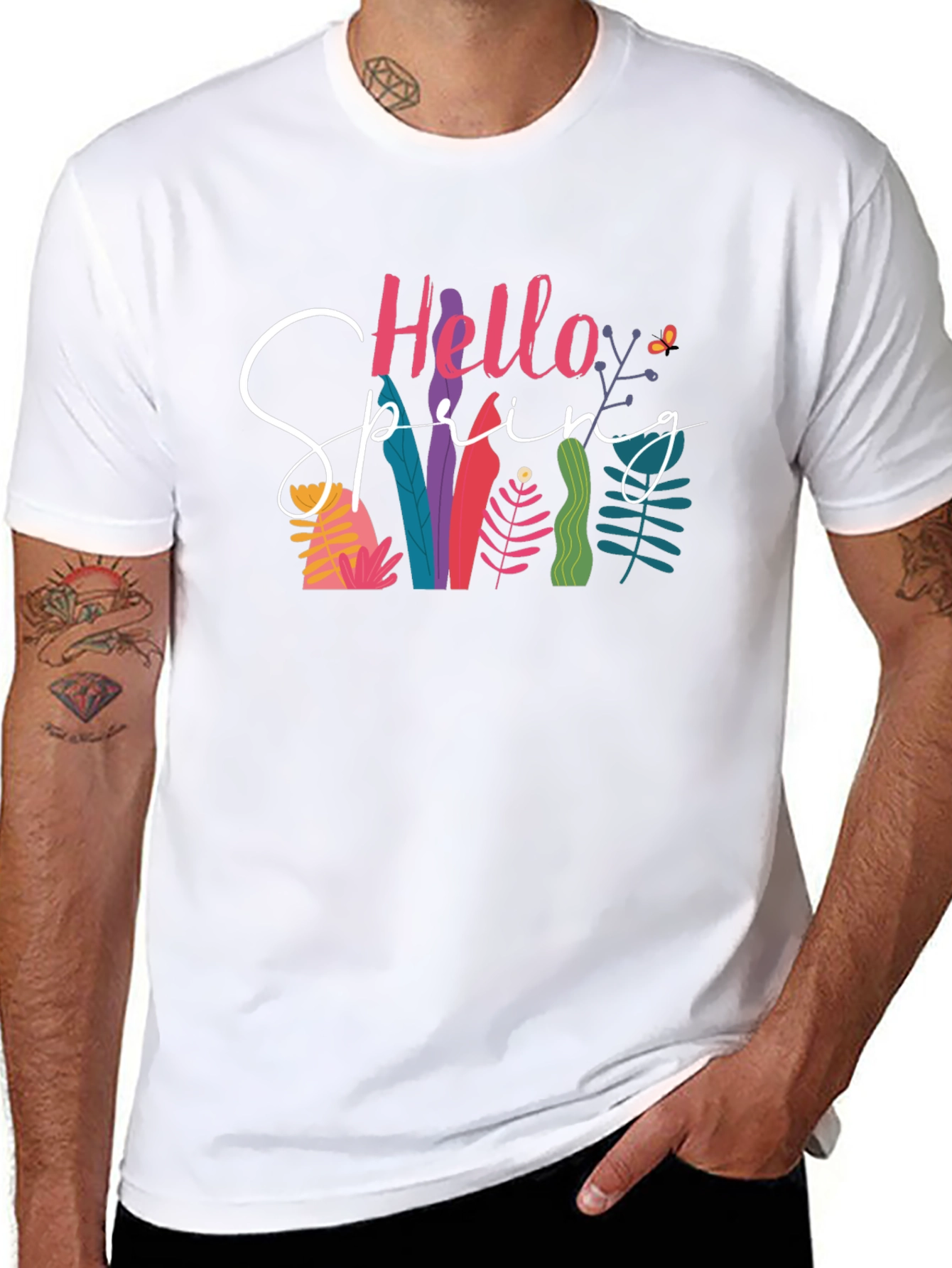 Hello Spring Black T-Shirt