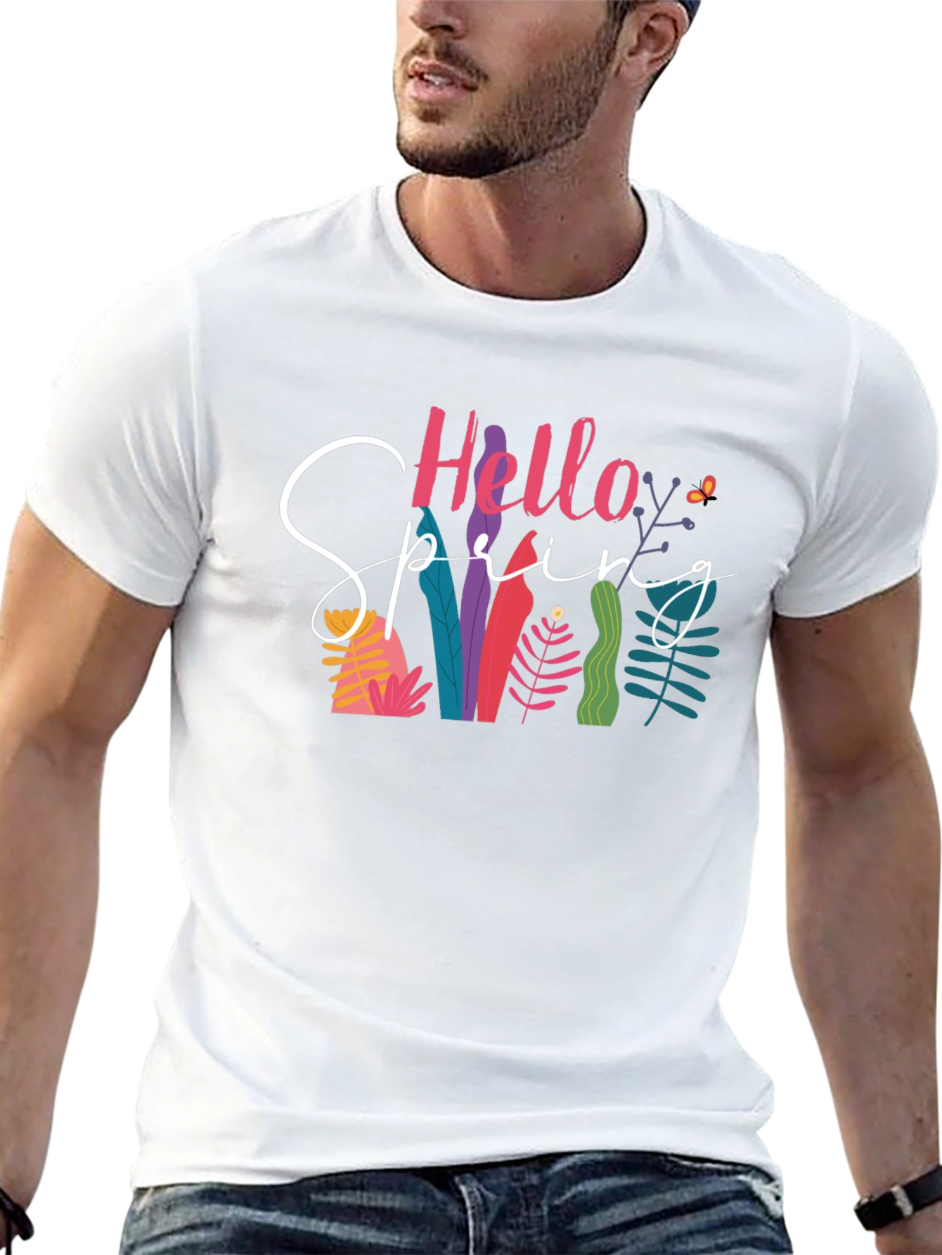 Hello Spring Black T-Shirt