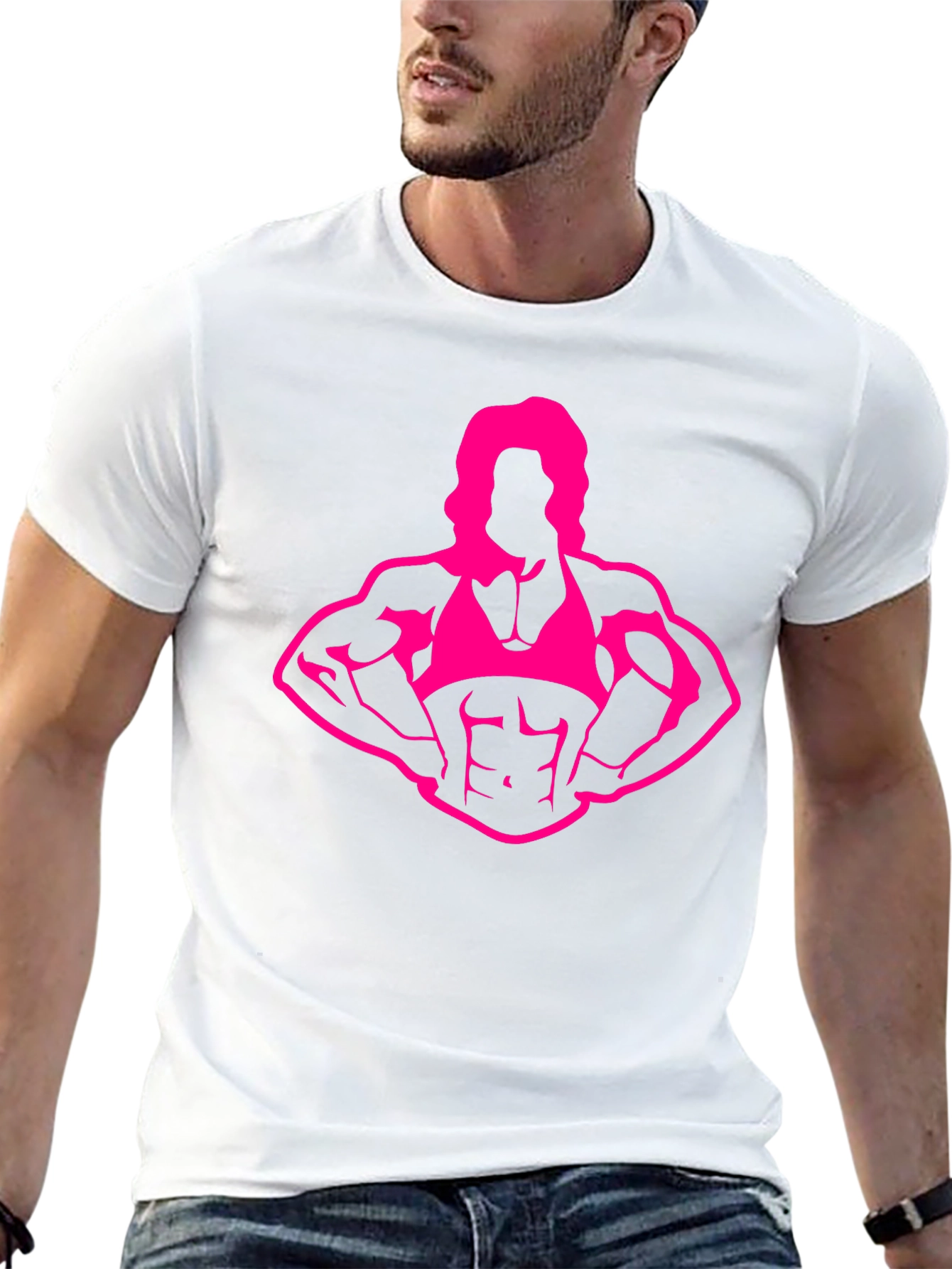 Muscle Woman Graphic Tee - Bodybuilder Print