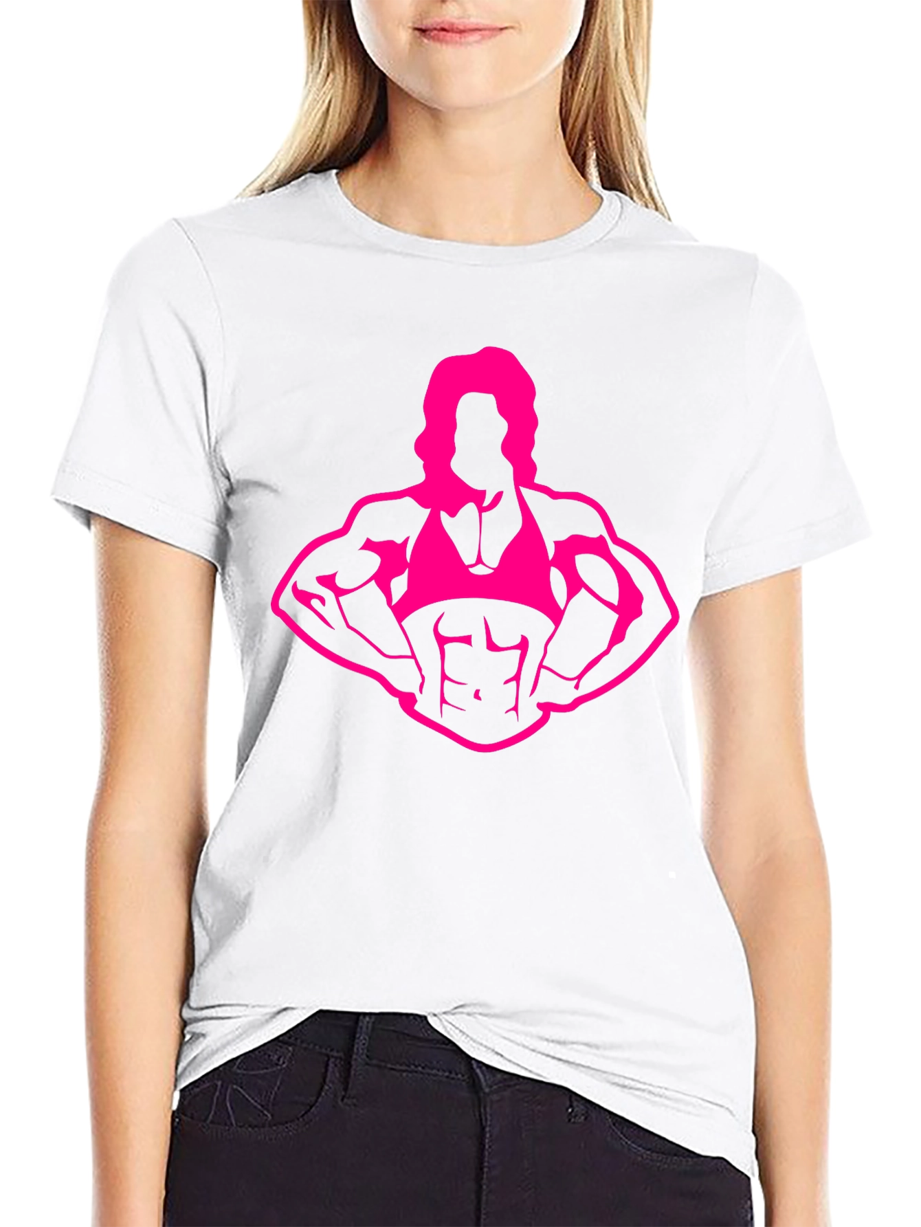 Muscle Woman Graphic Tee - Bodybuilder Print