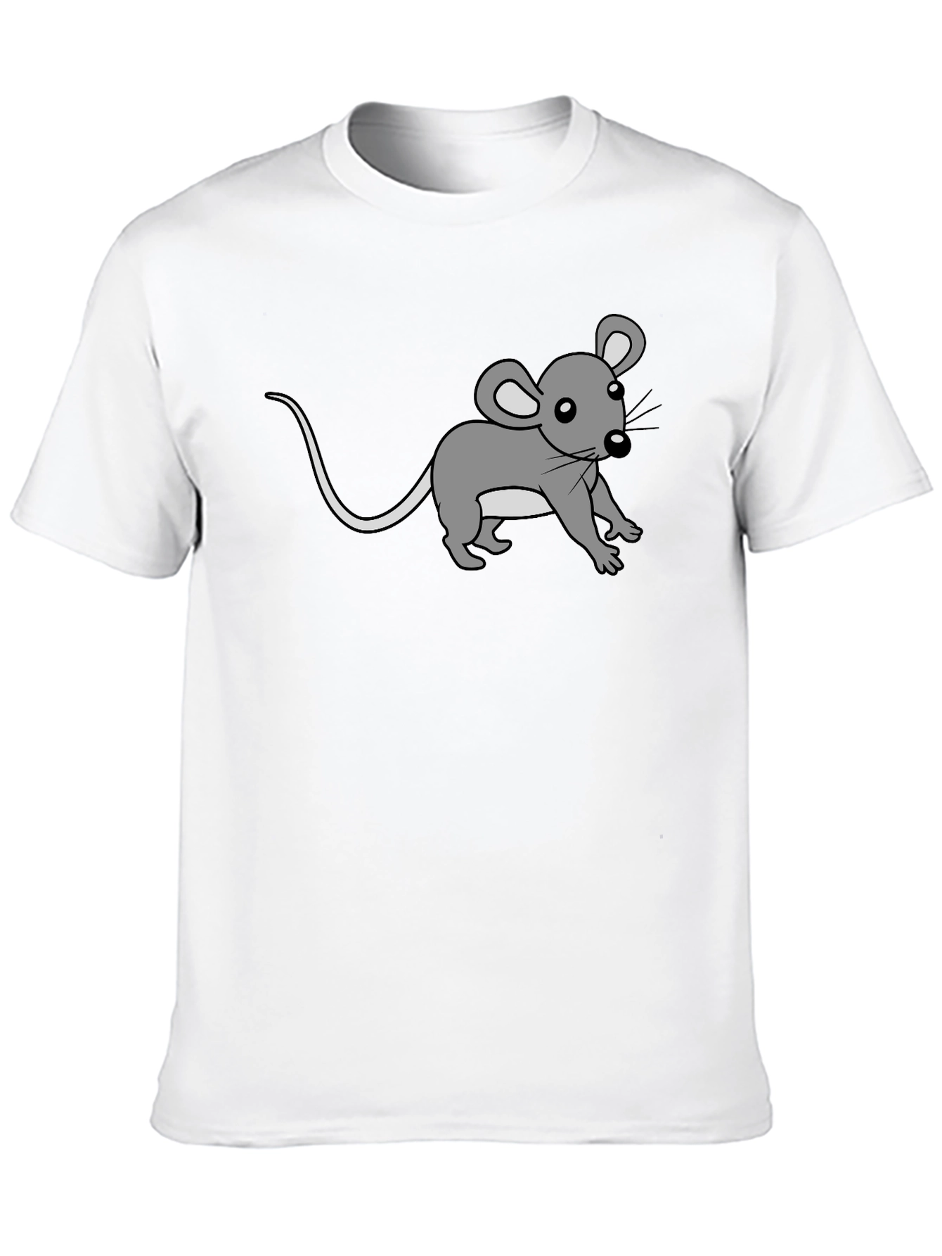 Cute Cartoon Mouse Graphic Print Black Tee