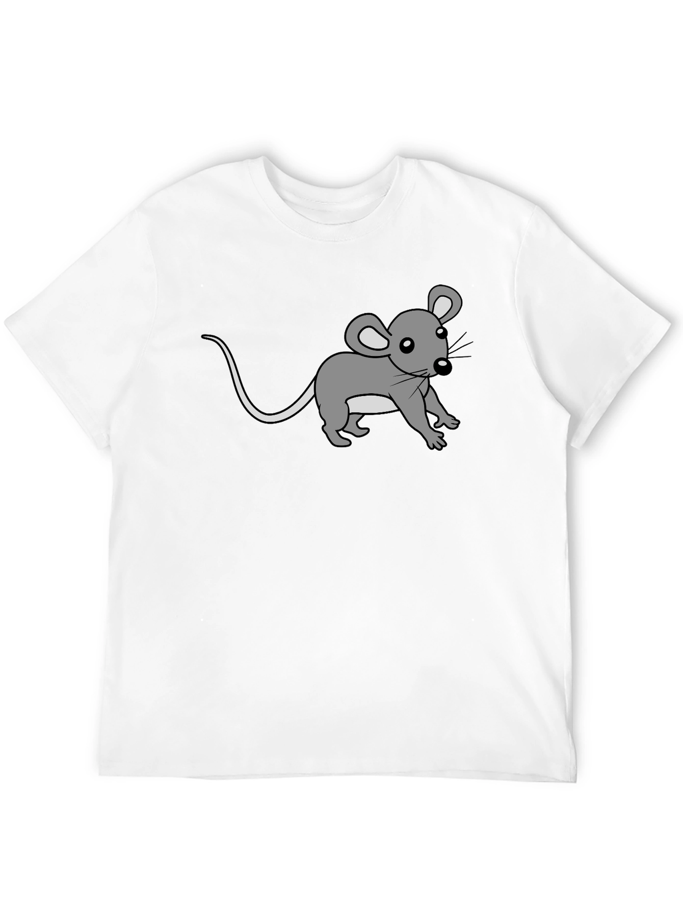 Cute Cartoon Mouse Graphic Print Black Tee