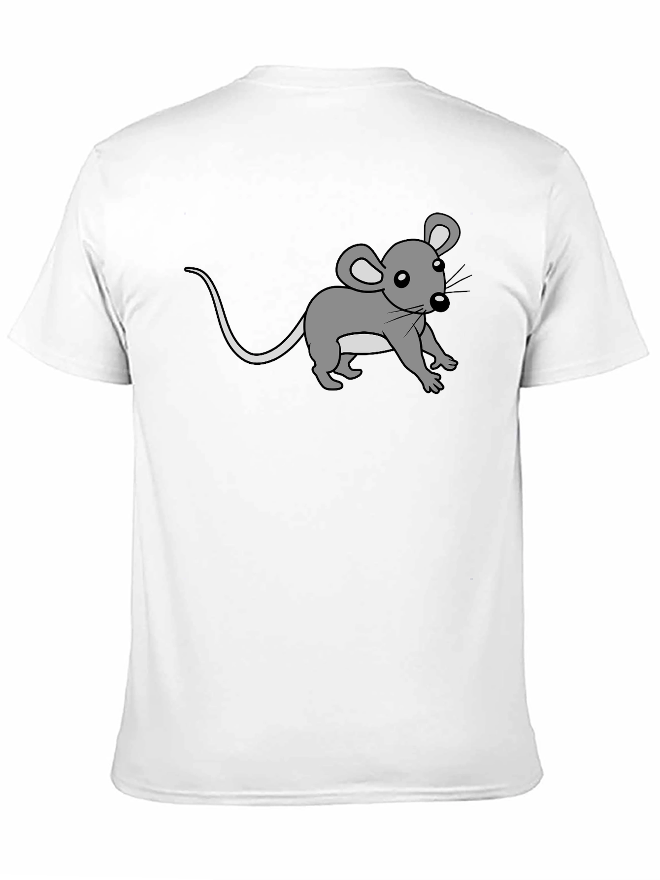 Cute Cartoon Mouse Graphic Print Black Tee