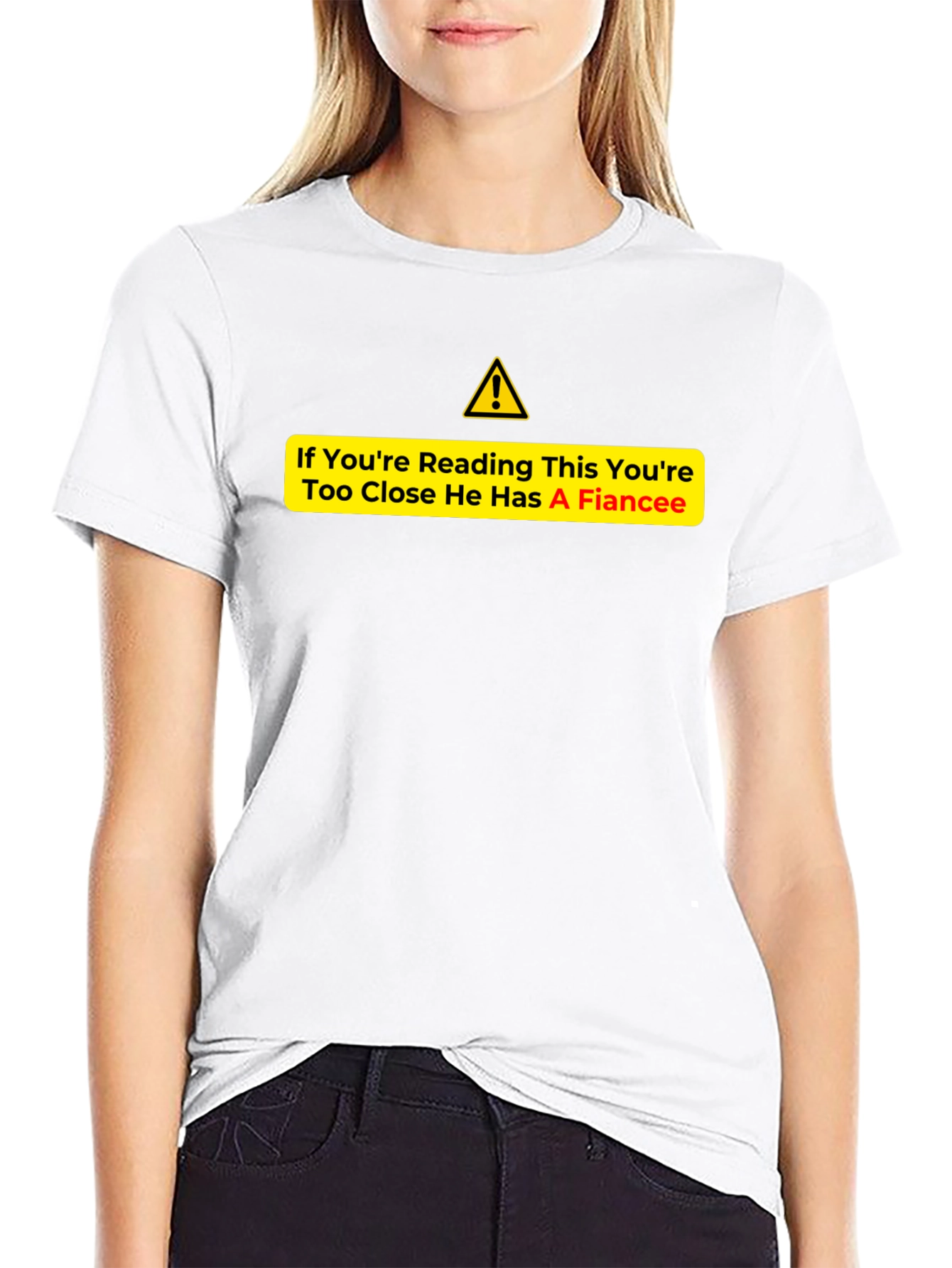 Warning Fiancee Graphic Tee - Black