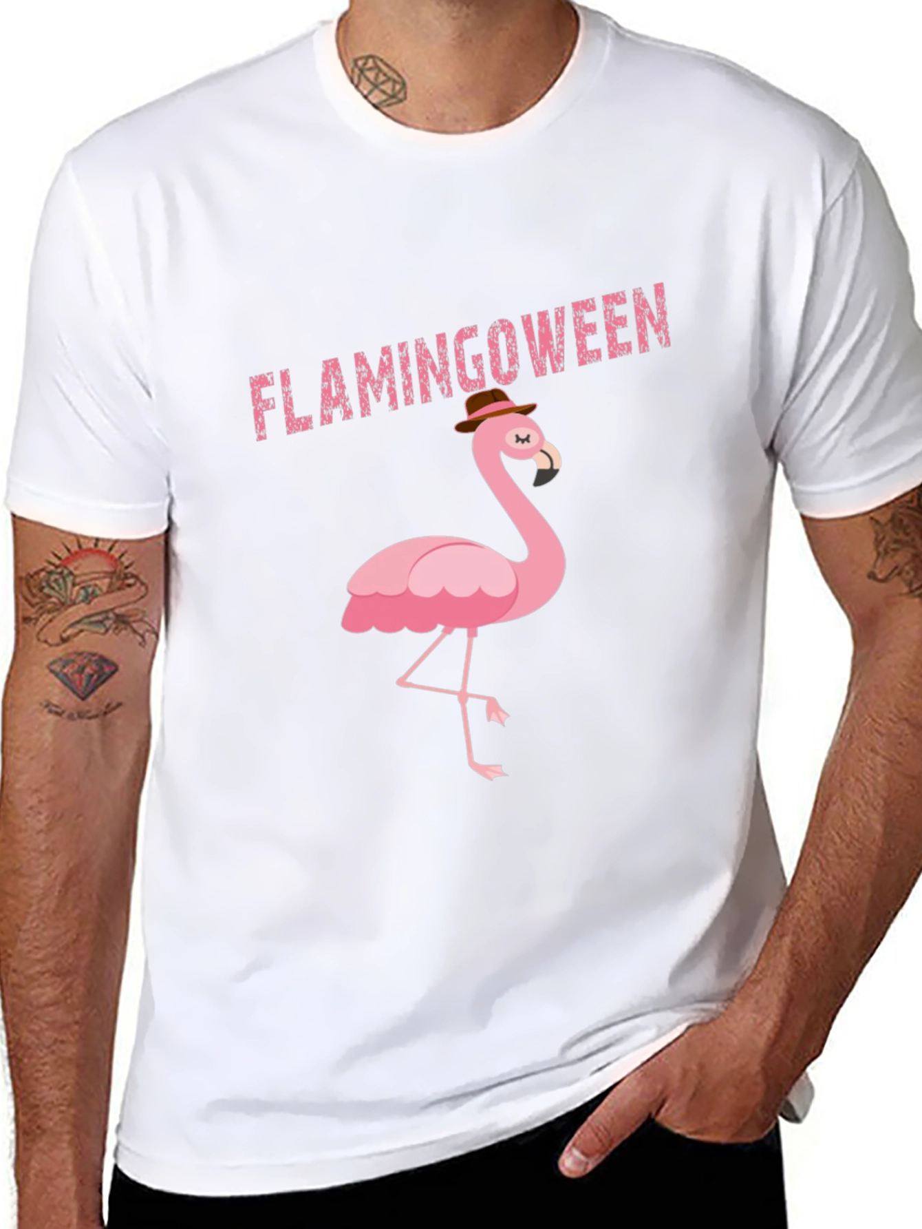 Flamingoween Black T-Shirt - Mens